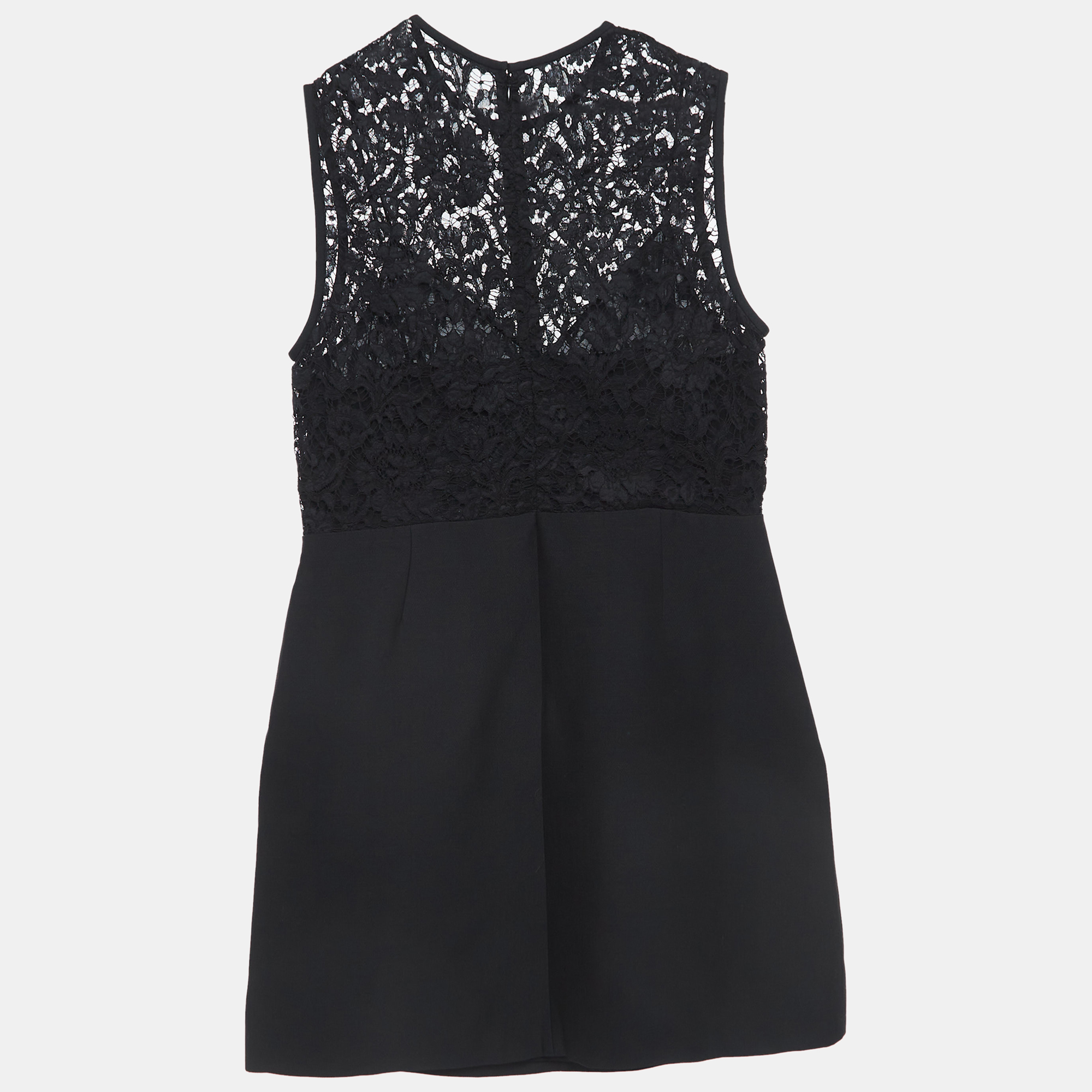 Valentino Black Crepe And Lace Bow Detail Couture Dress XL