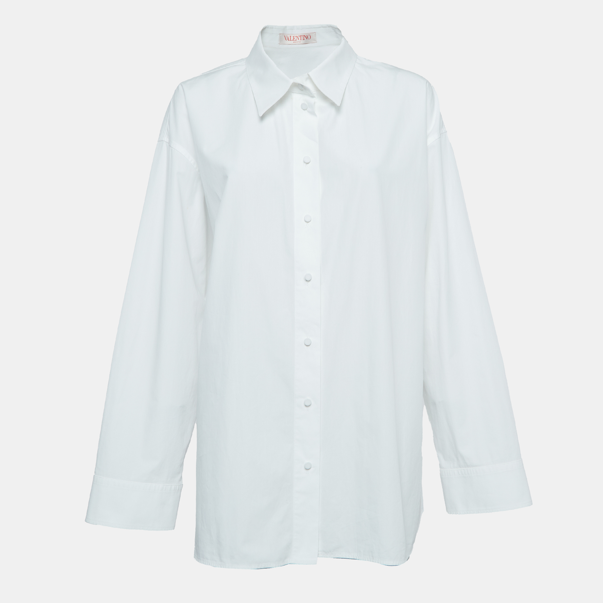 Valentino white cotton long sleeve oversized shirt m