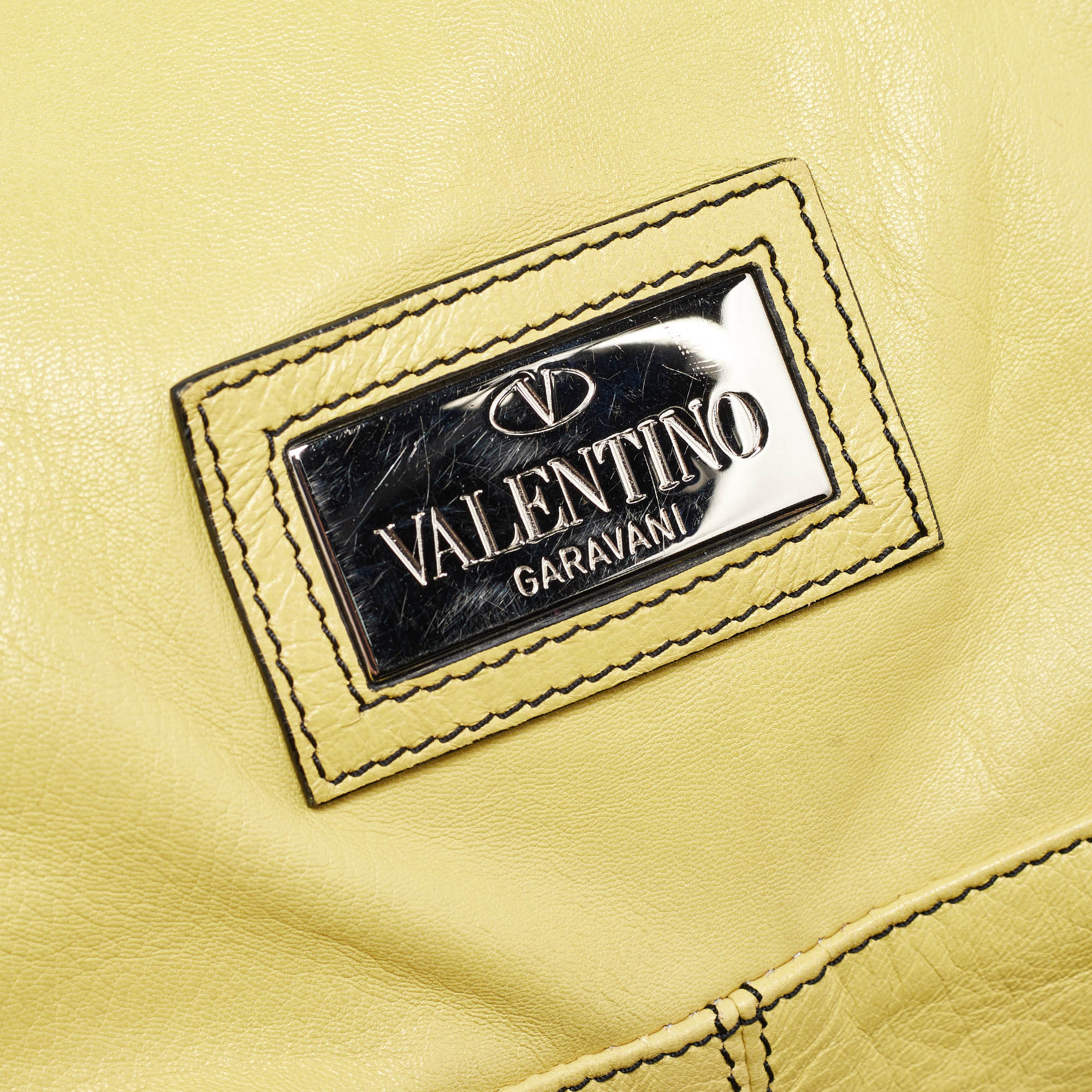 Valentino Yellow Leather Bow Hobo