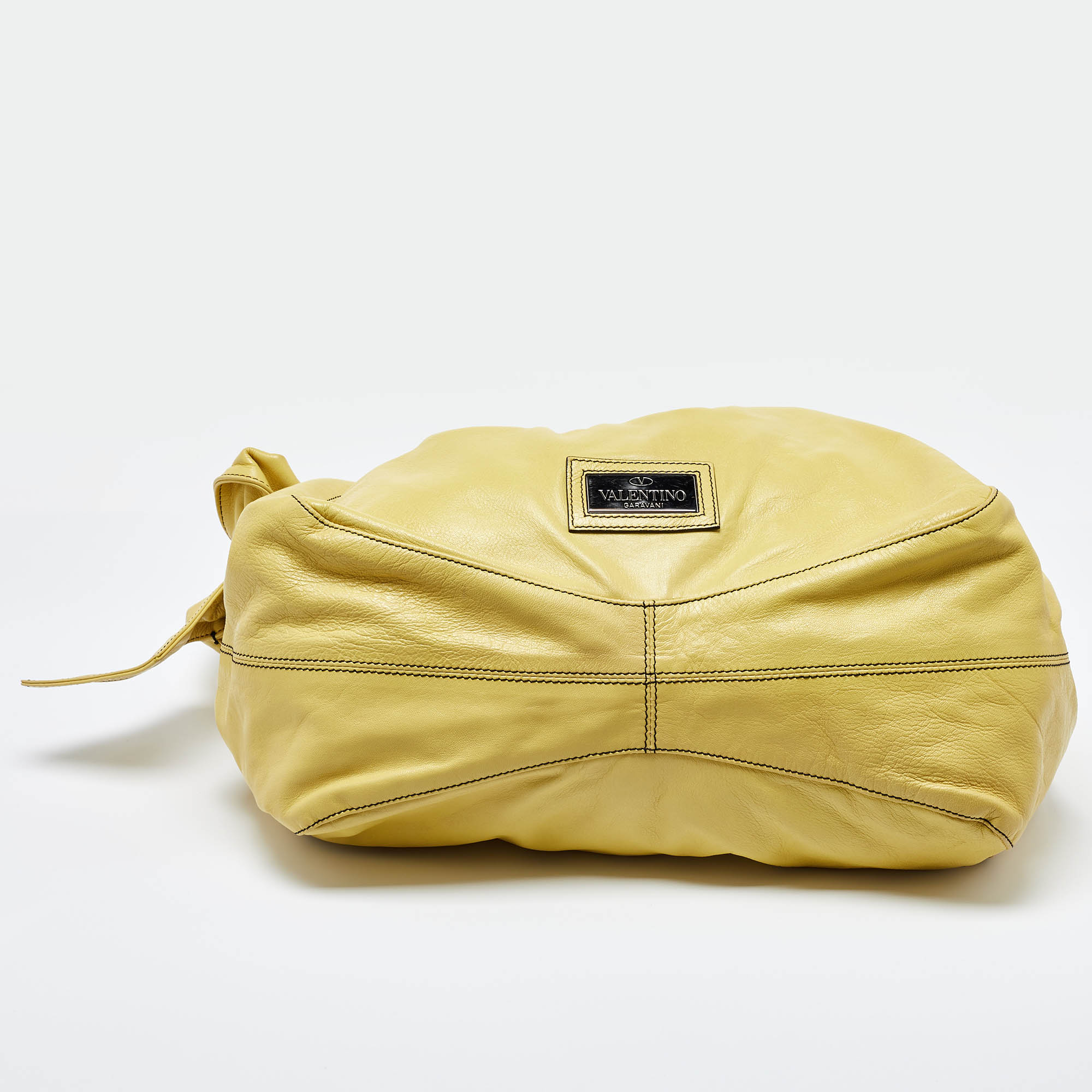 Valentino Yellow Leather Bow Hobo