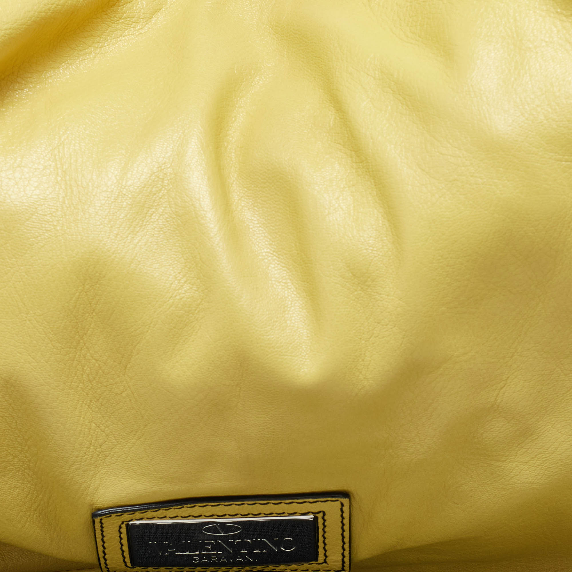 Valentino Yellow Leather Bow Hobo