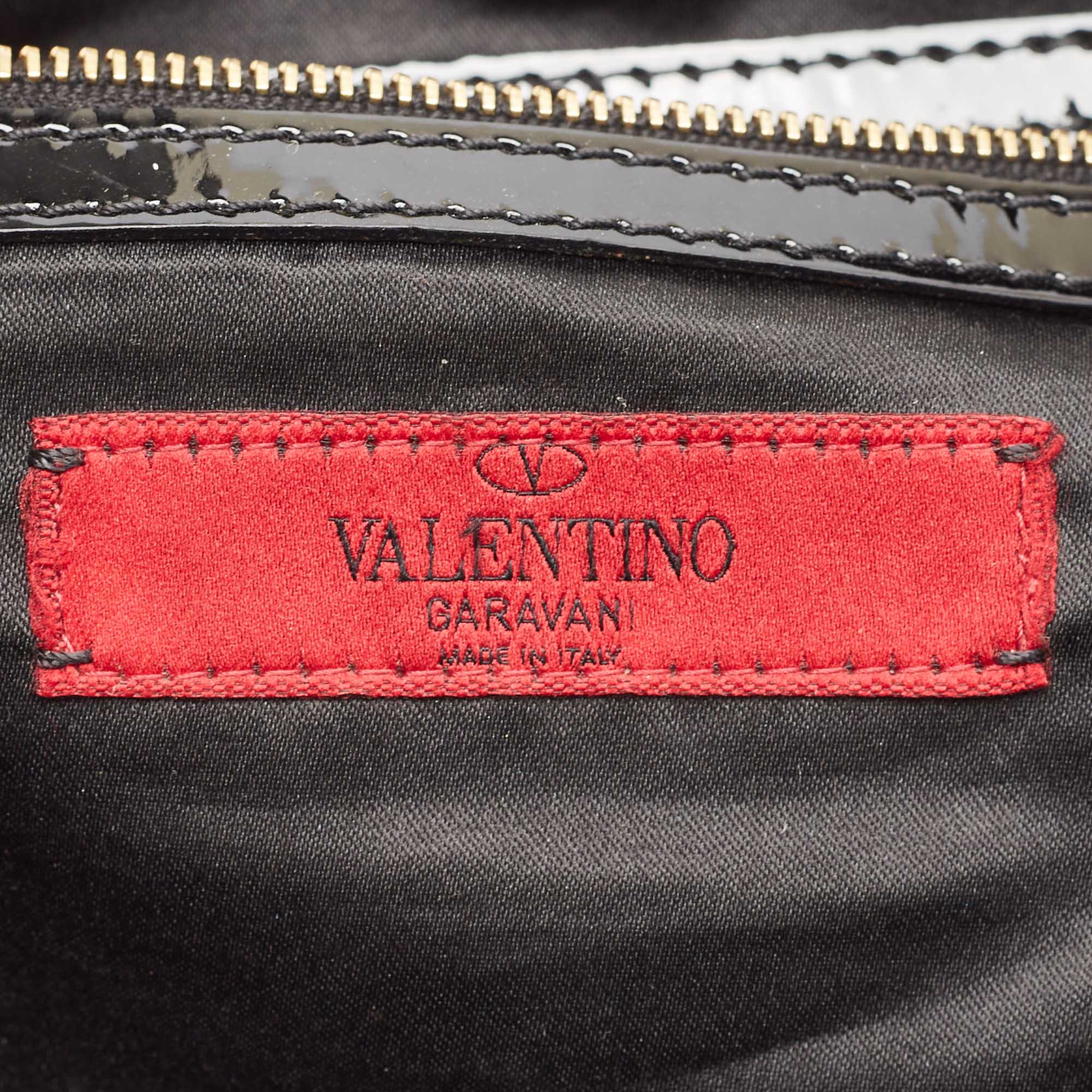 Valentino Multicolor Satin And Patent Leather Rosier Tote