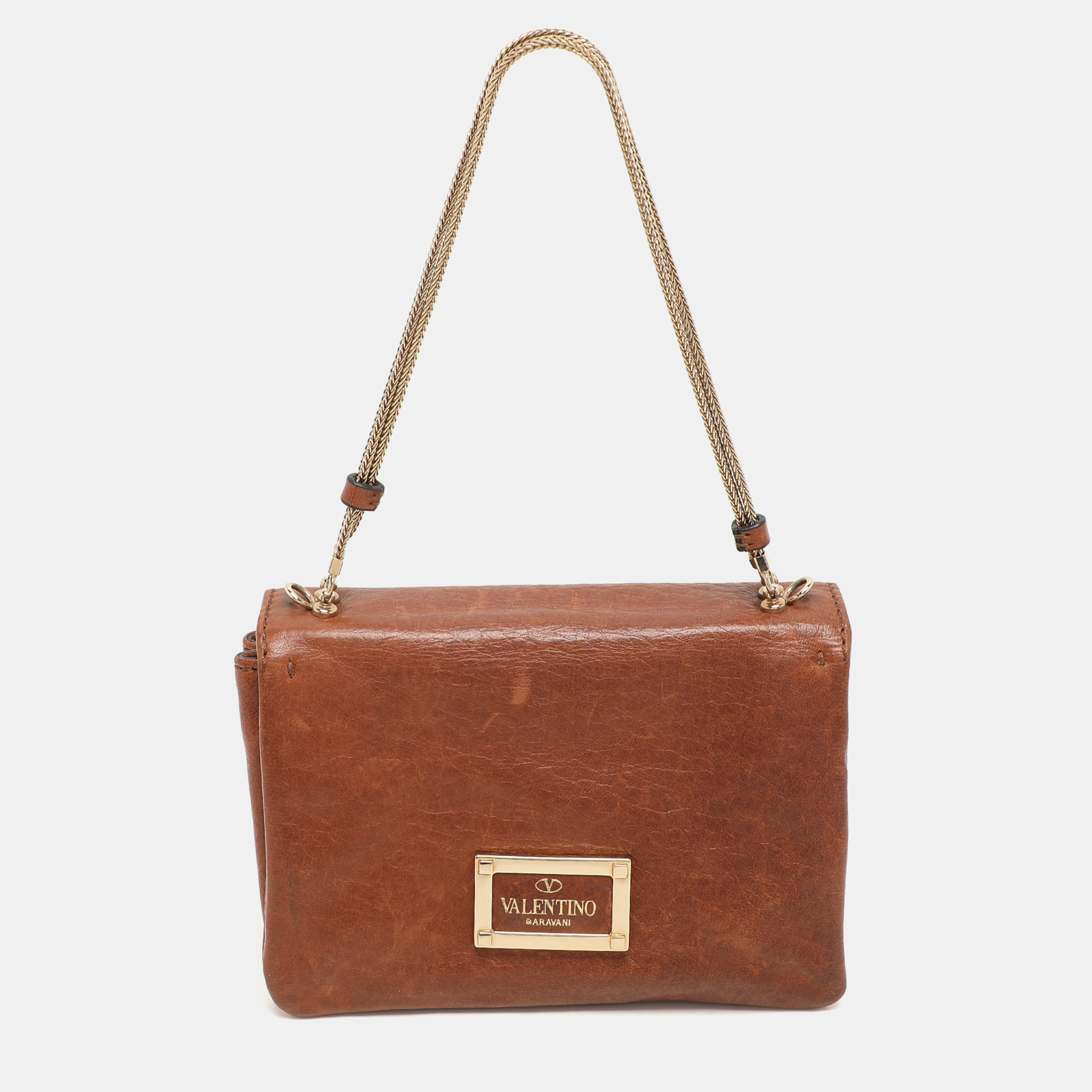 Valentino Brown Leather Shoulder Bag
