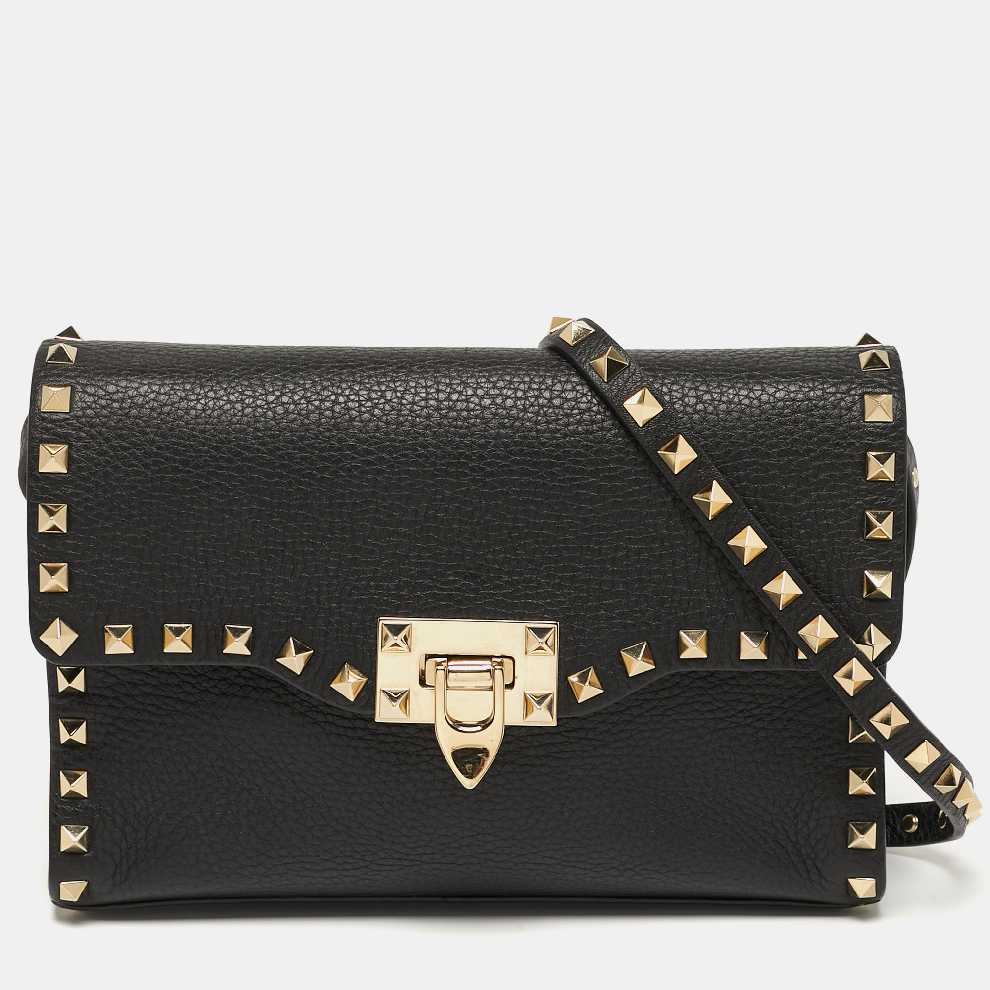 Valentino Rockstud Flap Black Leather Crossbody Bag
Valentino Rockstud Flap Black Leather Crossbody Bag
