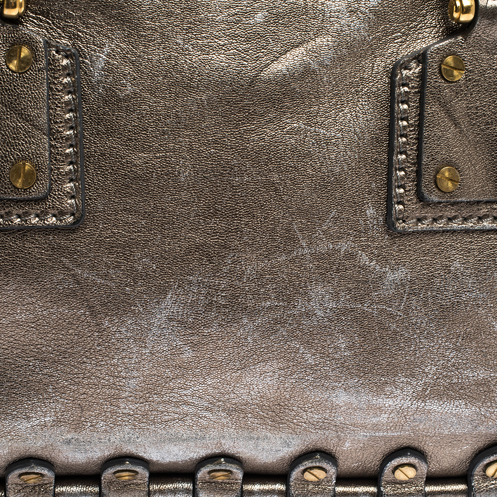 Valentino Metallic Leather Studded Satchel