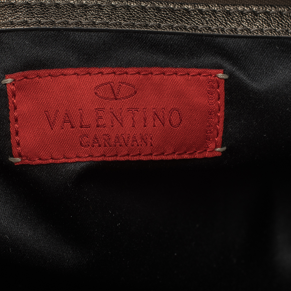 Valentino Metallic Leather Studded Satchel