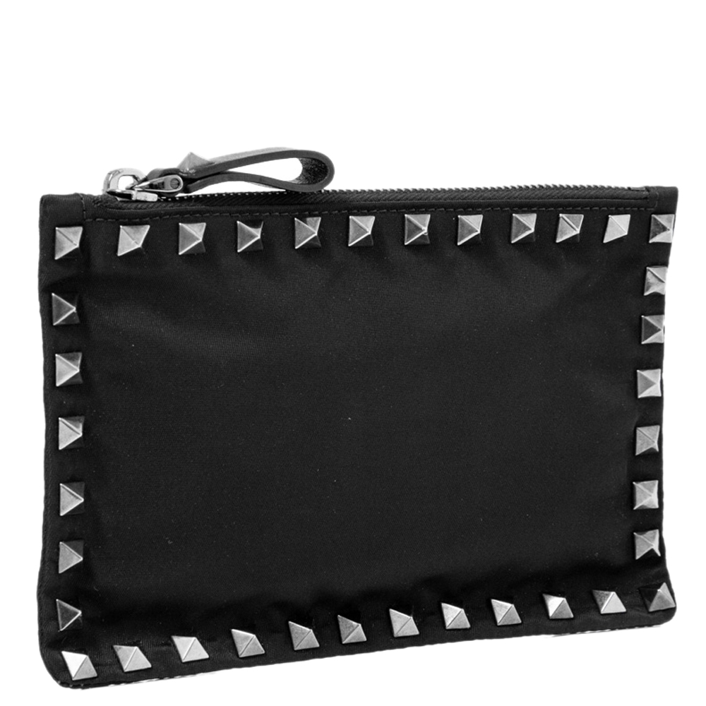 Valentino Black Nylon Rockstud Clutch Bag
Valentino Black Nylon Rockstud Clutch Bag