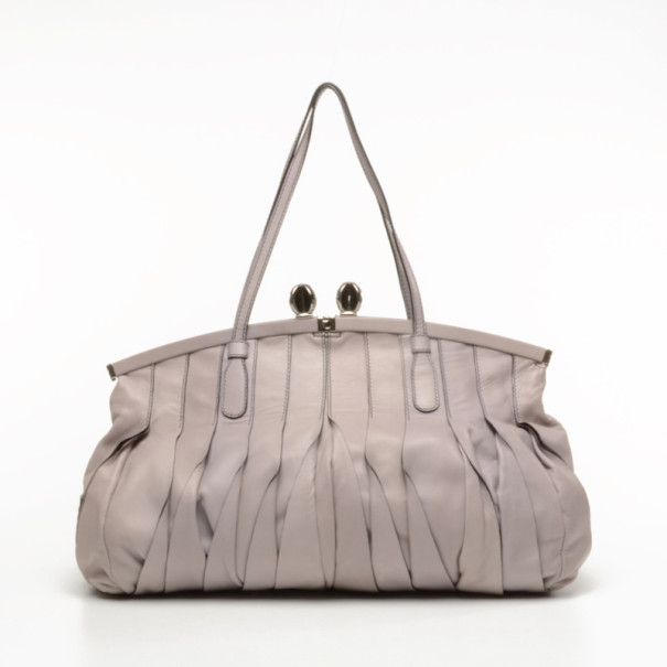 

Valentino Vertical Pleated Handbag, Purple