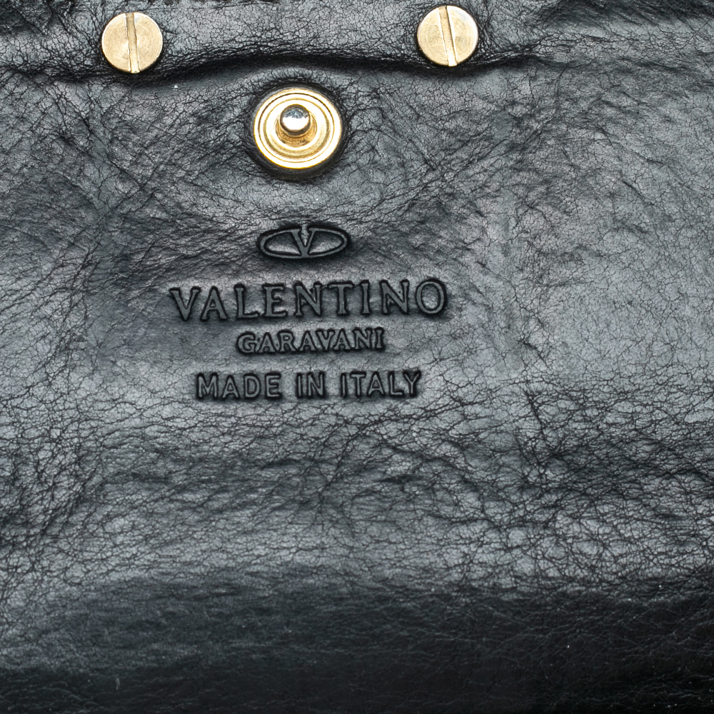 Valentino Black Canvas And Leather Continental Wallet