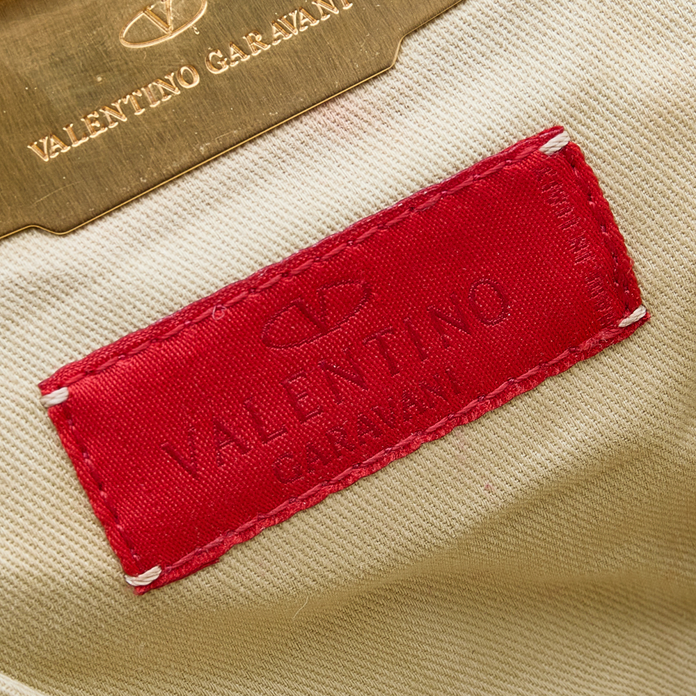 Valentino Beige Leather Frame Baguette Bag