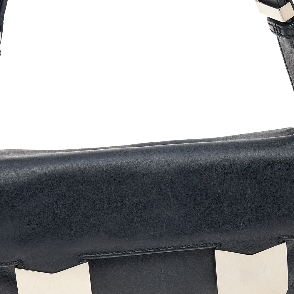 Valentino Black Leather Flap Shoulder Bag