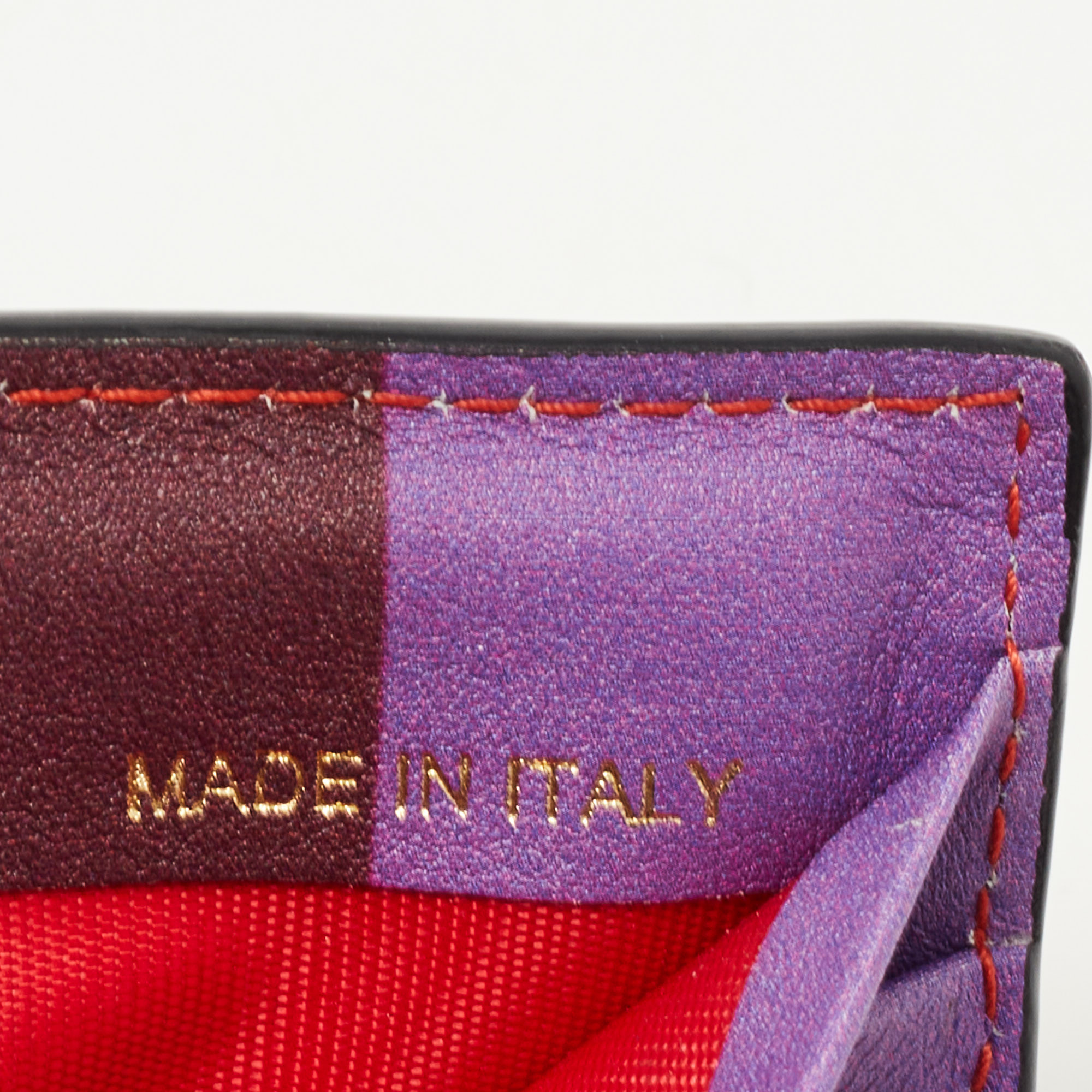 Valentino Multicolor Stripe Leather Rockstud Card Case