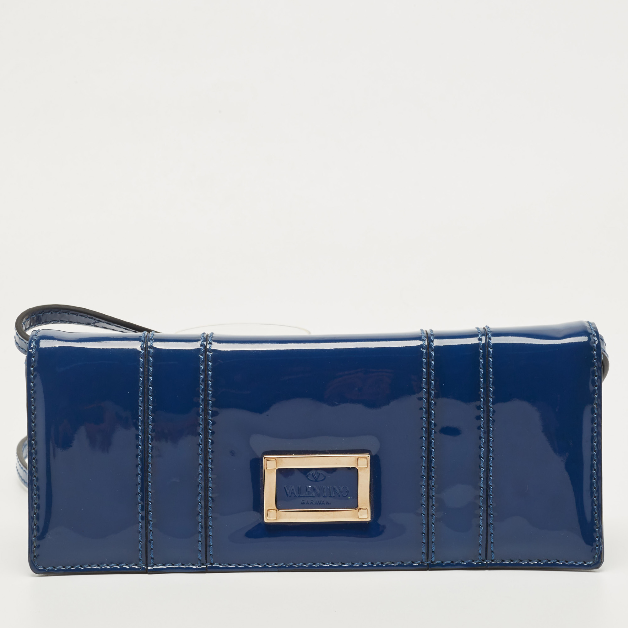 Valentino Blue Patent Leather Crossbody Bag