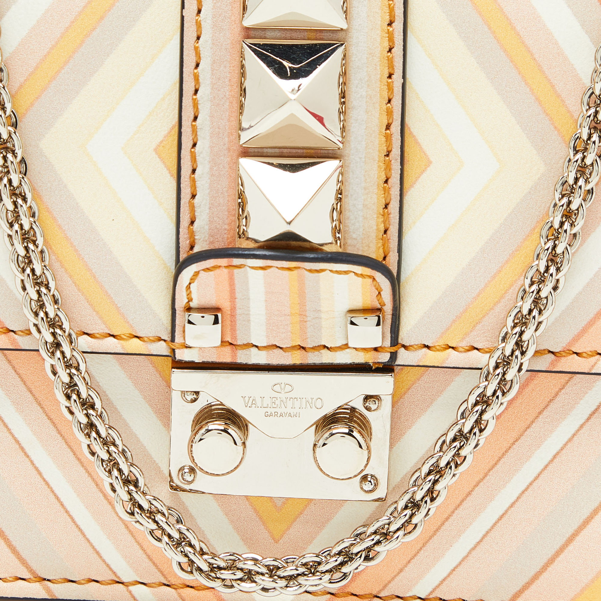 Valentino Multicolour Leather Mini Glam Lock Shoulder Bag