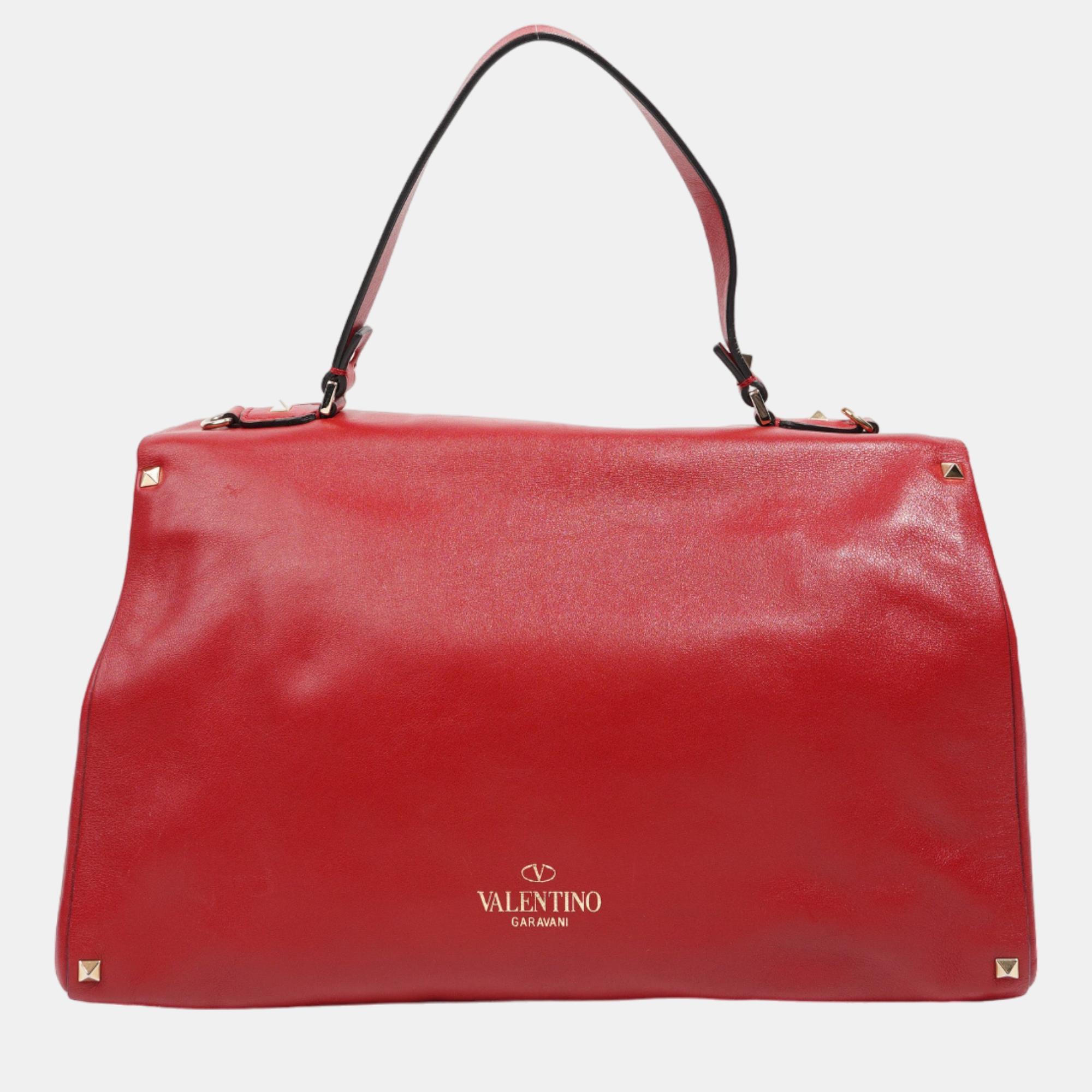 Valentino Womens Rockstud Flap Top Handle Bag