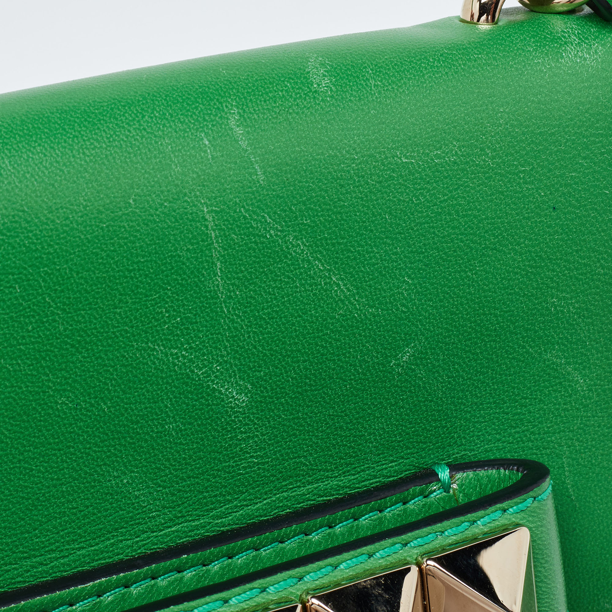 Valentino Green Leather Va Va Voom Pochette Bag