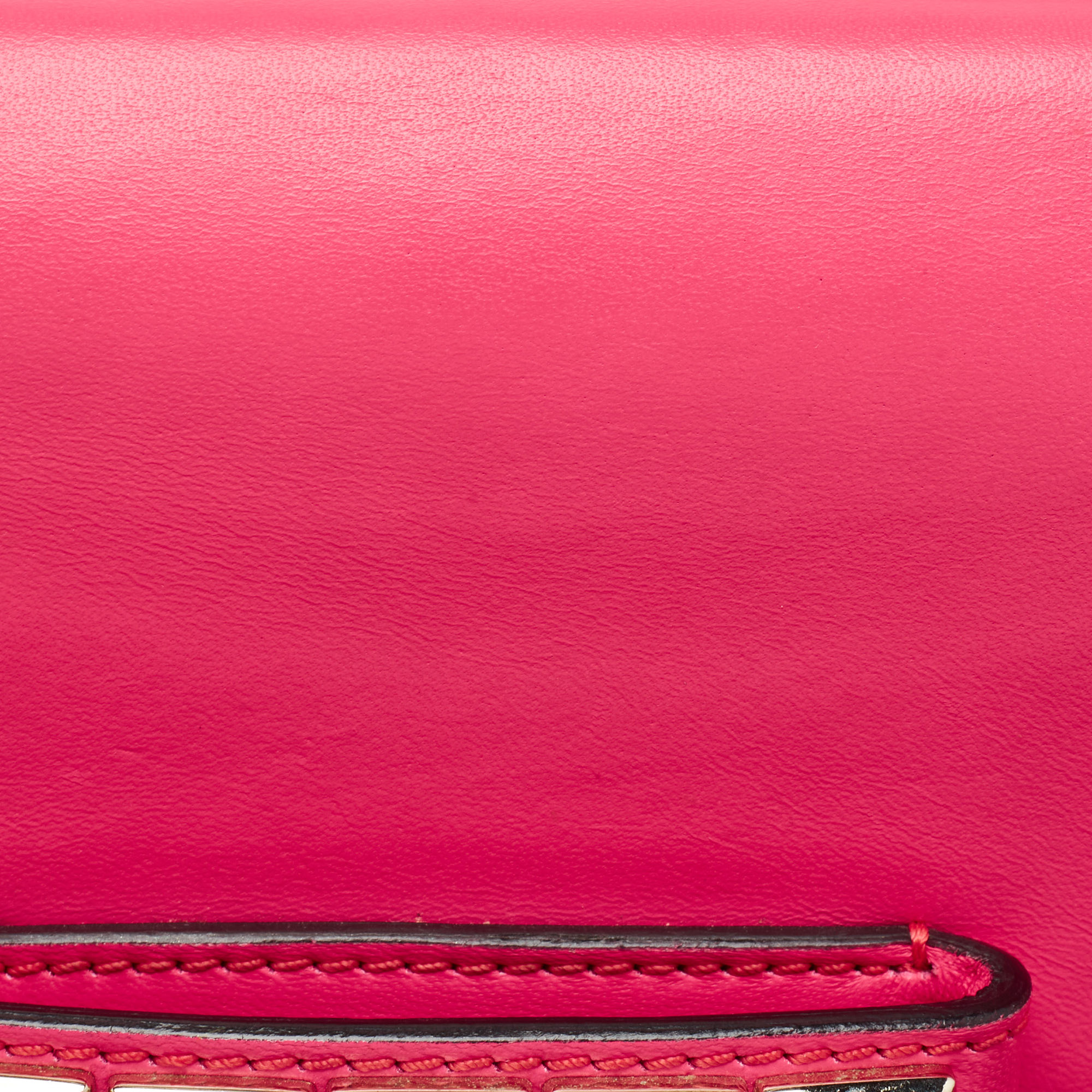Valentino Pink Leather Rockstud Va Va Voom Chain Clutch