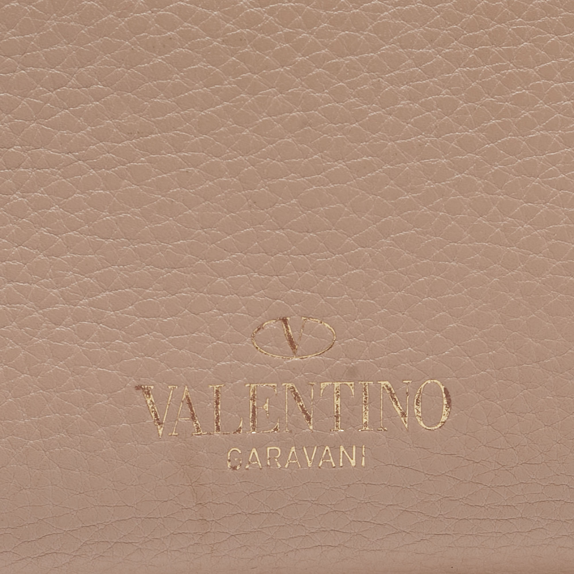 Valentino Old Rose Leather Rockstud Top Handle Bag