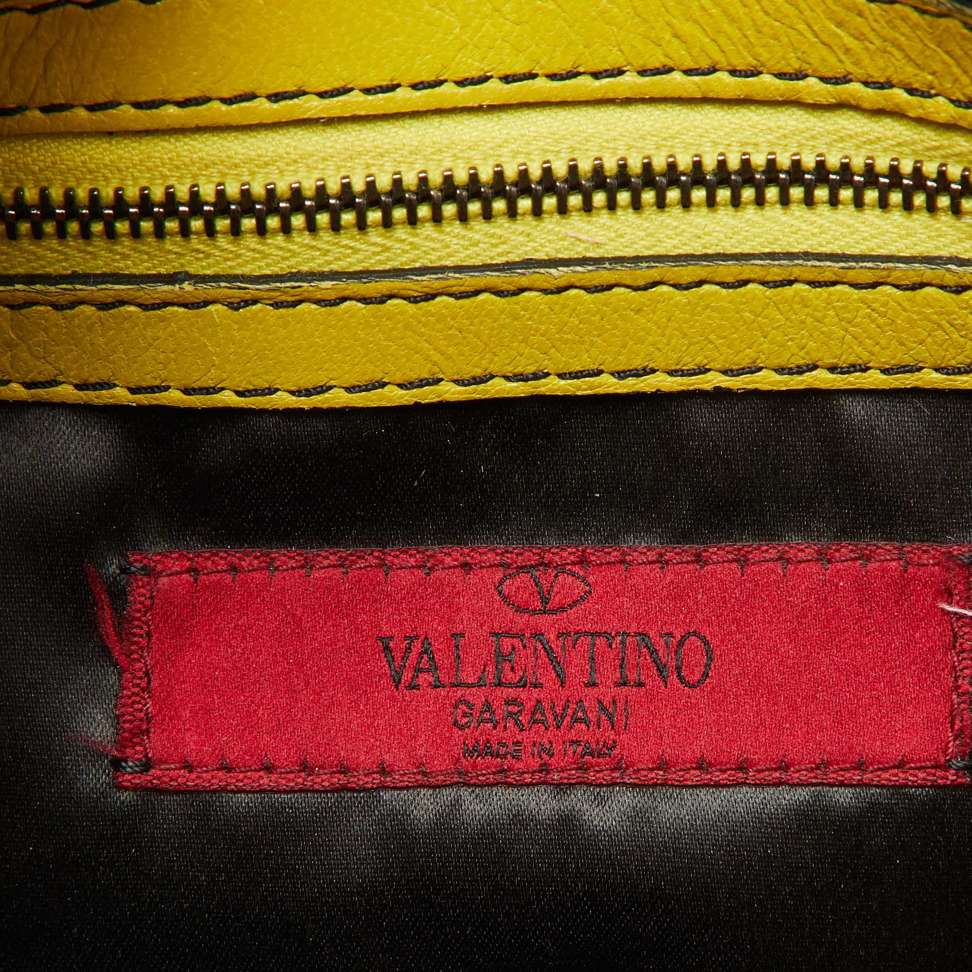 Valentino Yellow Leather Petale Rose Shoulder Bag