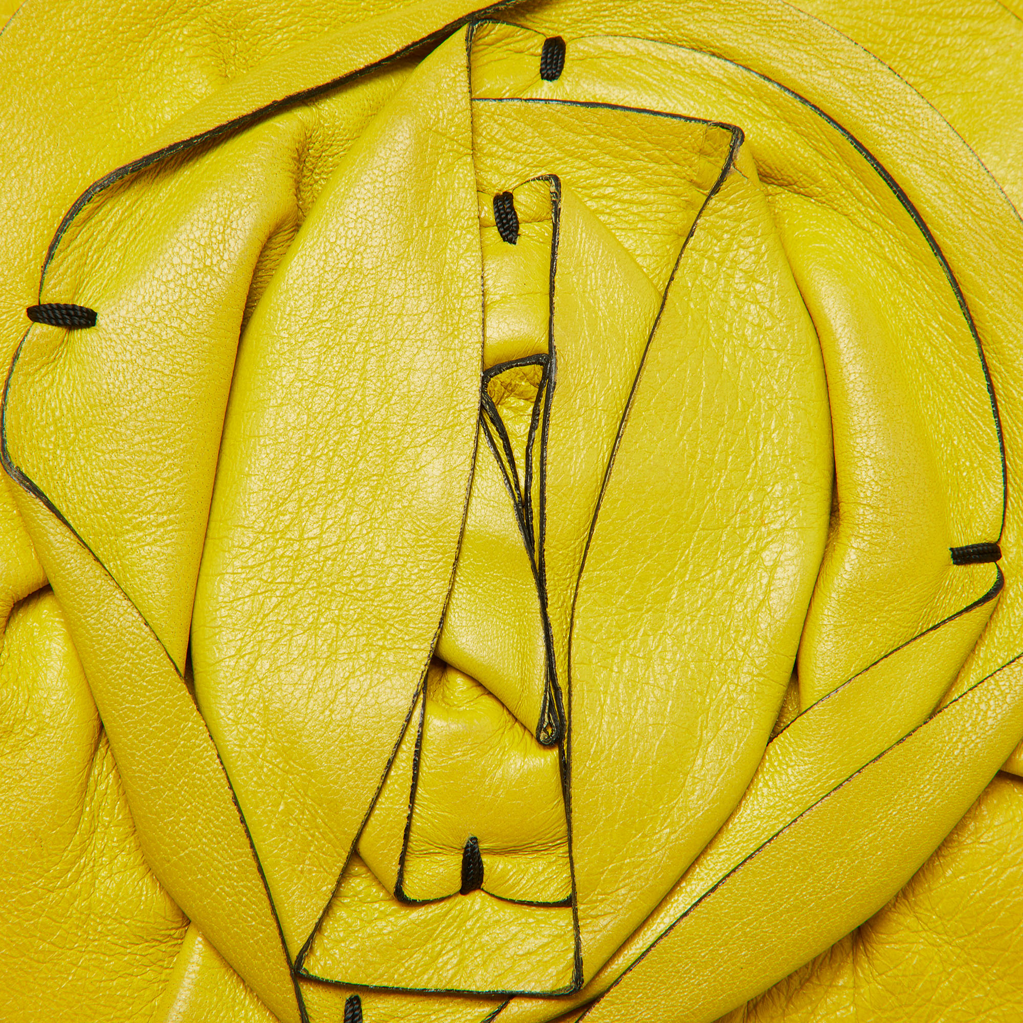 Valentino Yellow Leather Petale Rose Shoulder Bag
