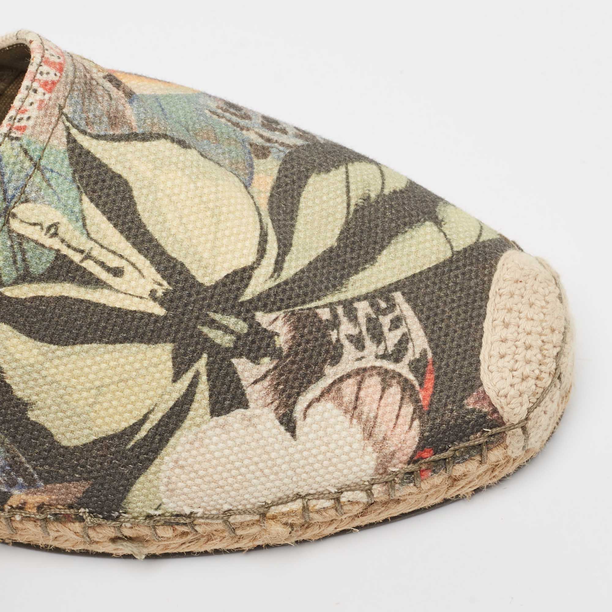 Valentino Multicolor Butterfly Print Canvas Espadrille Flats Size 39