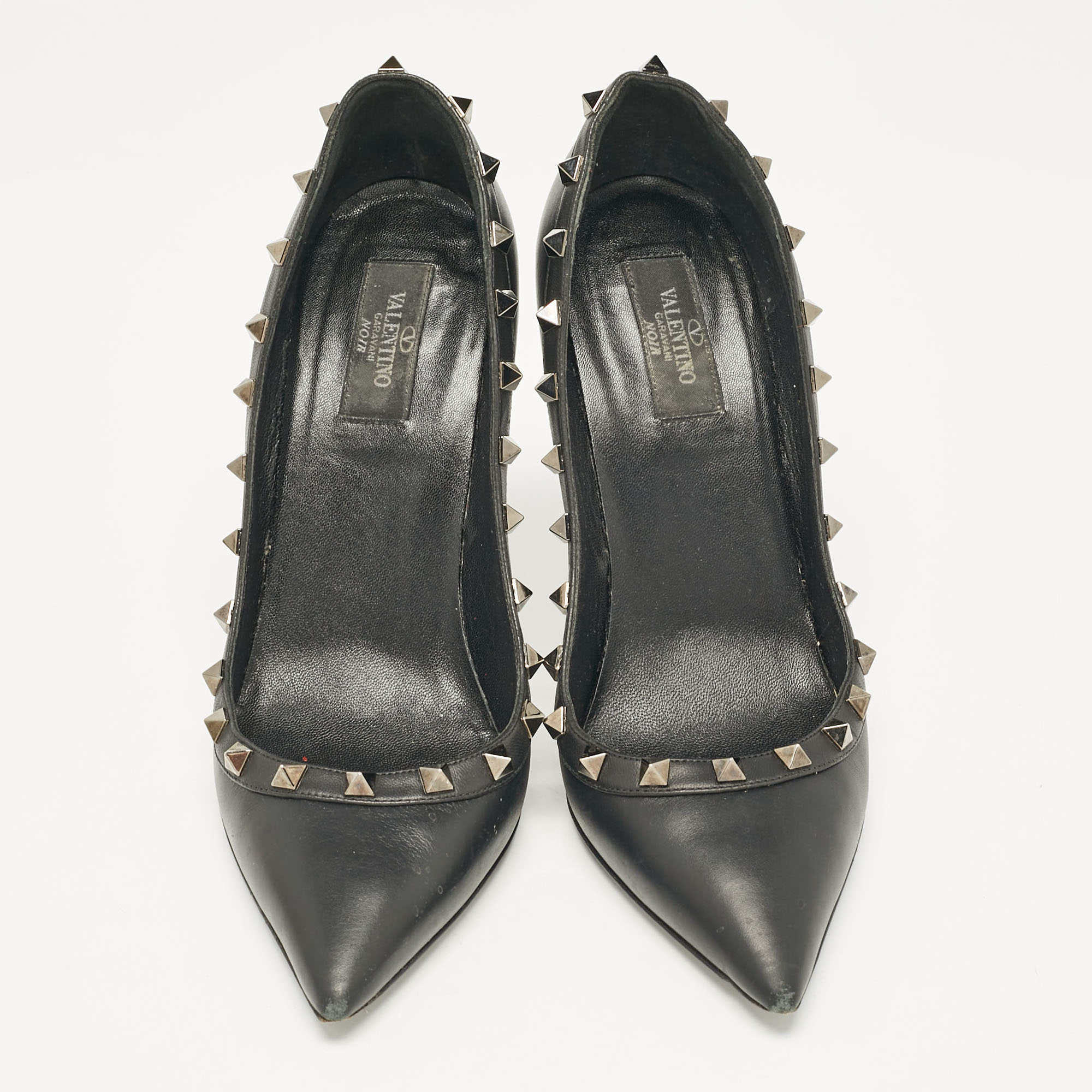 Valentino Black Leather Rockstud Pumps Size 40