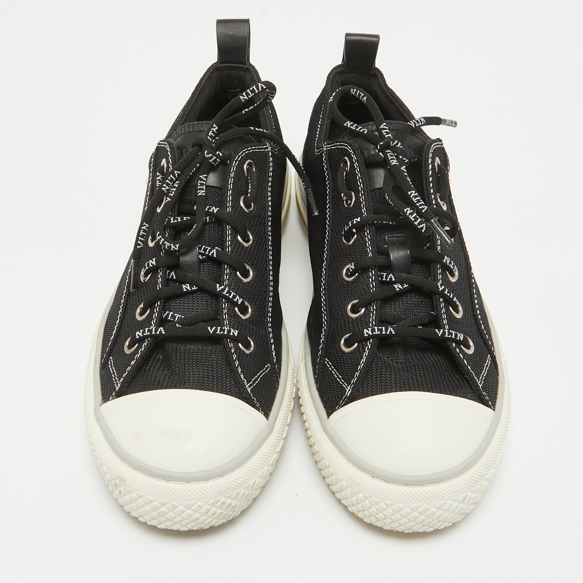 Valentino Black Mesh Giggies Lace Up Sneakers Size 38