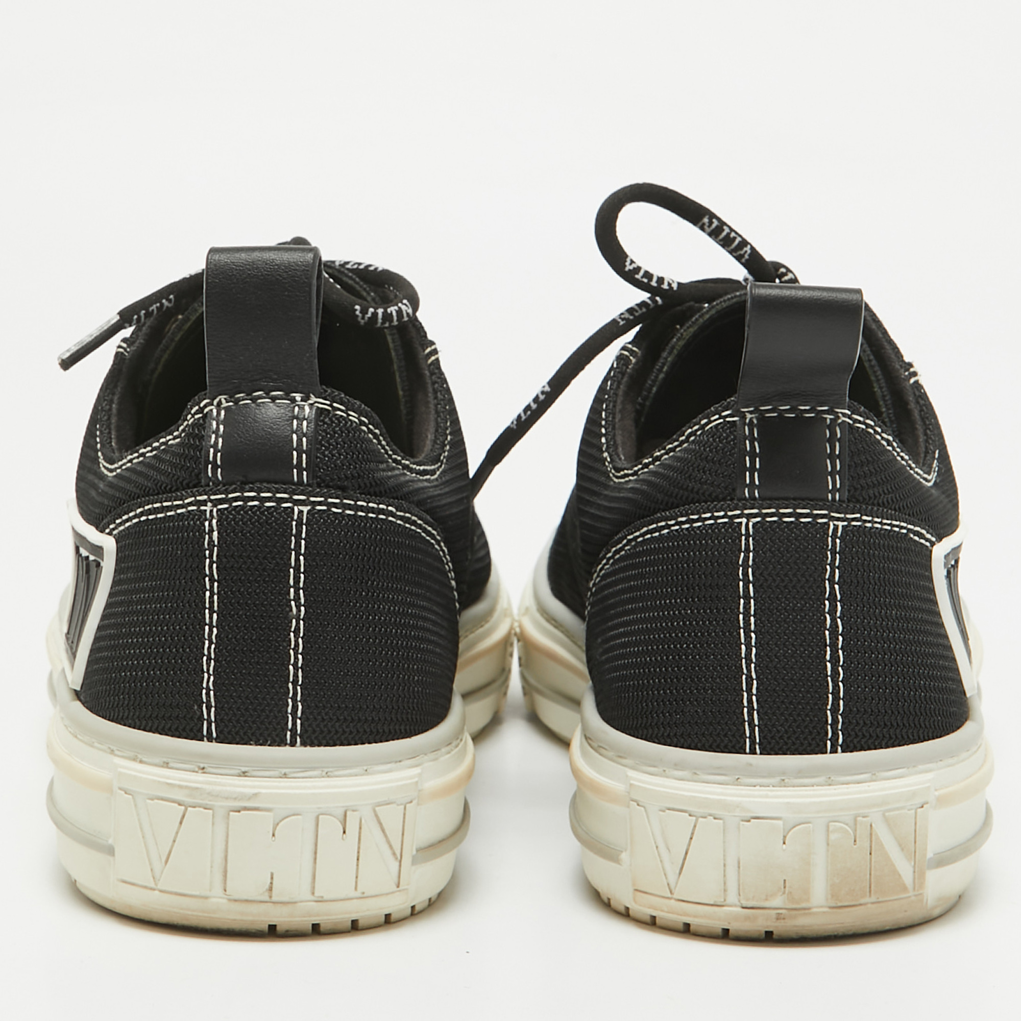 Valentino Black Mesh Giggies Lace Up Sneakers Size 38