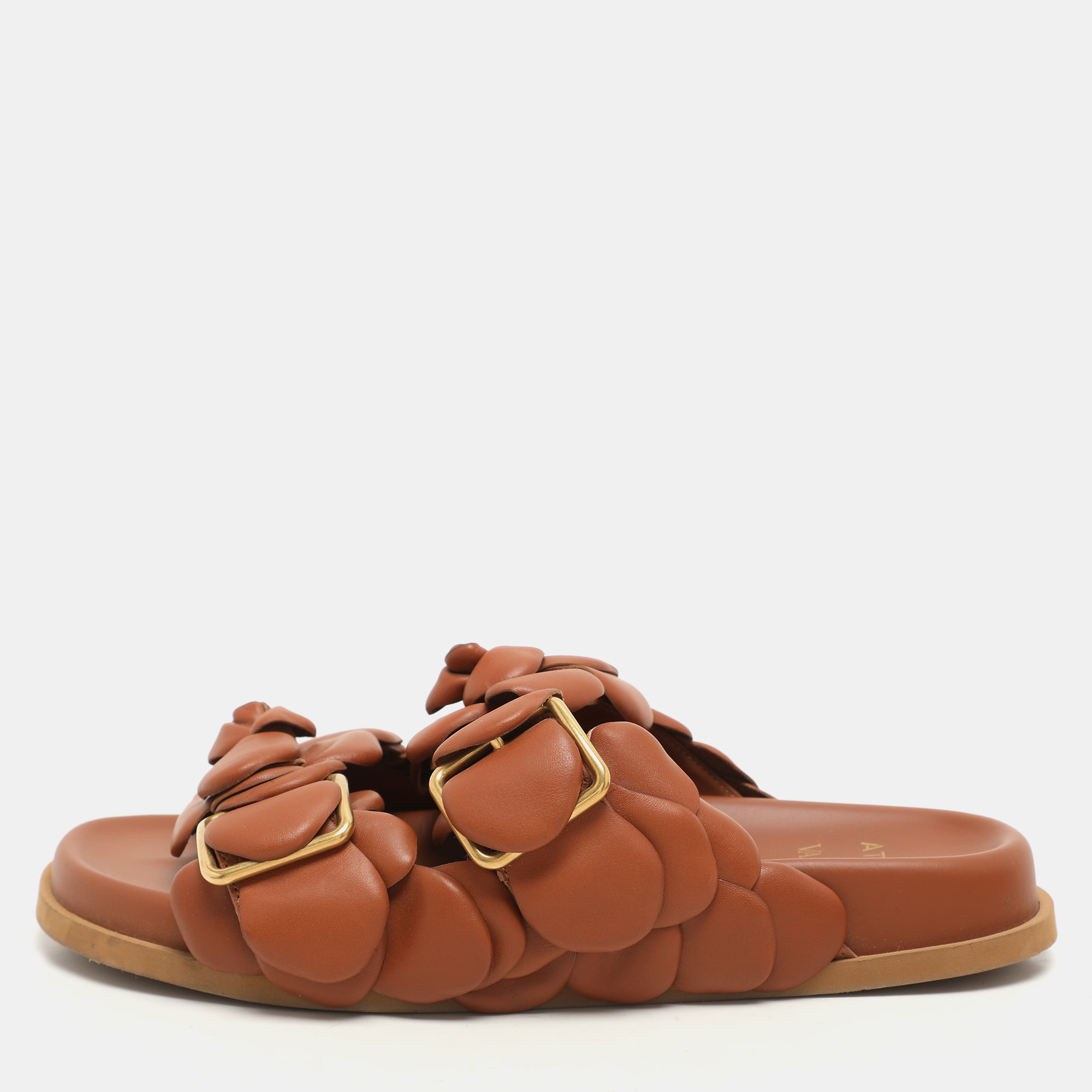 Valentino Brown Leather Atelier 03 Rose Edition Flat Slide Sandals Size
Valentino Brown Leather Atelier 03 Rose Edition Flat Slide Sandals Size