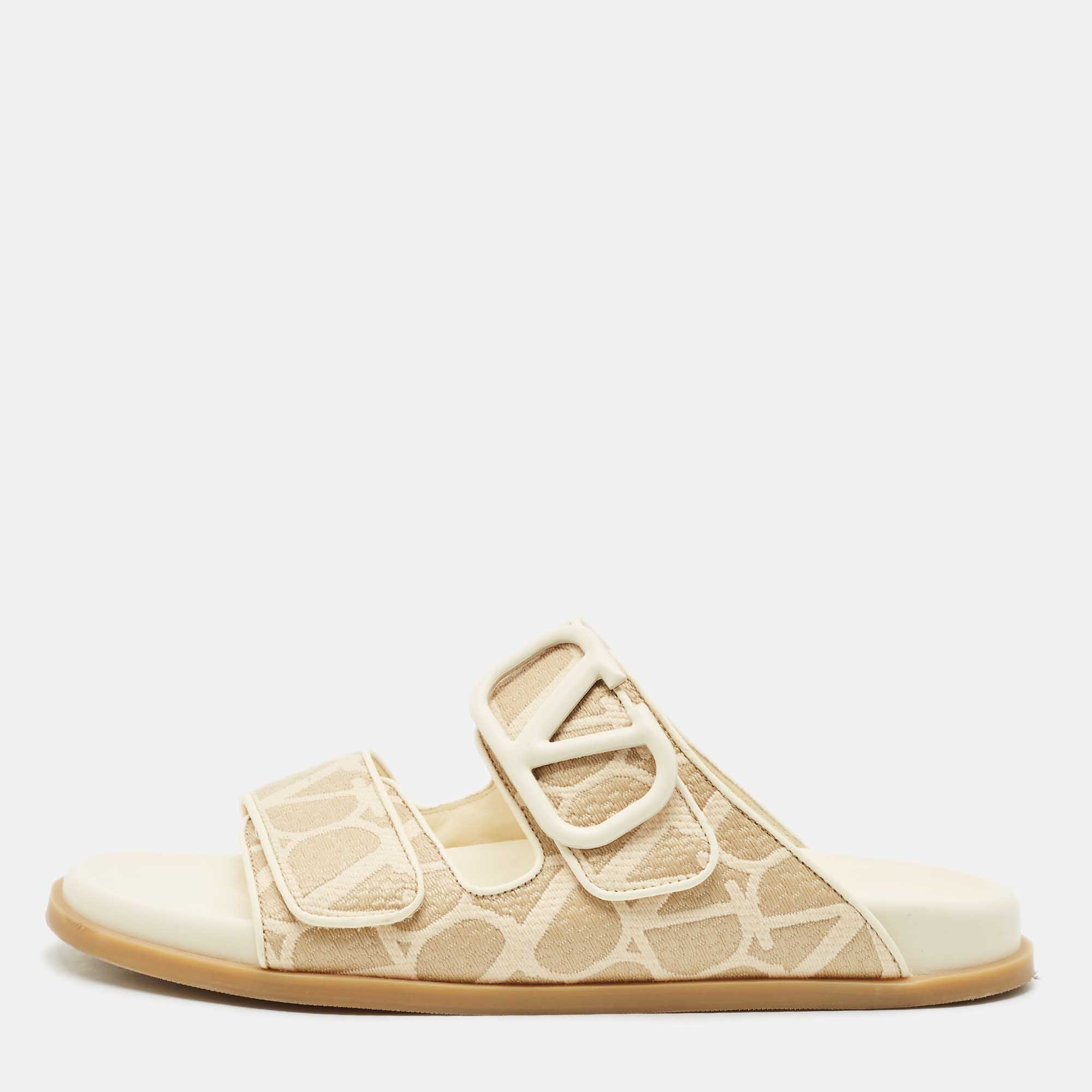 Valentino Beige/Cream Iconographe Canvas VLogo Flat Slides Size
Valentino Beige/Cream Iconographe Canvas VLogo Flat Slides Size