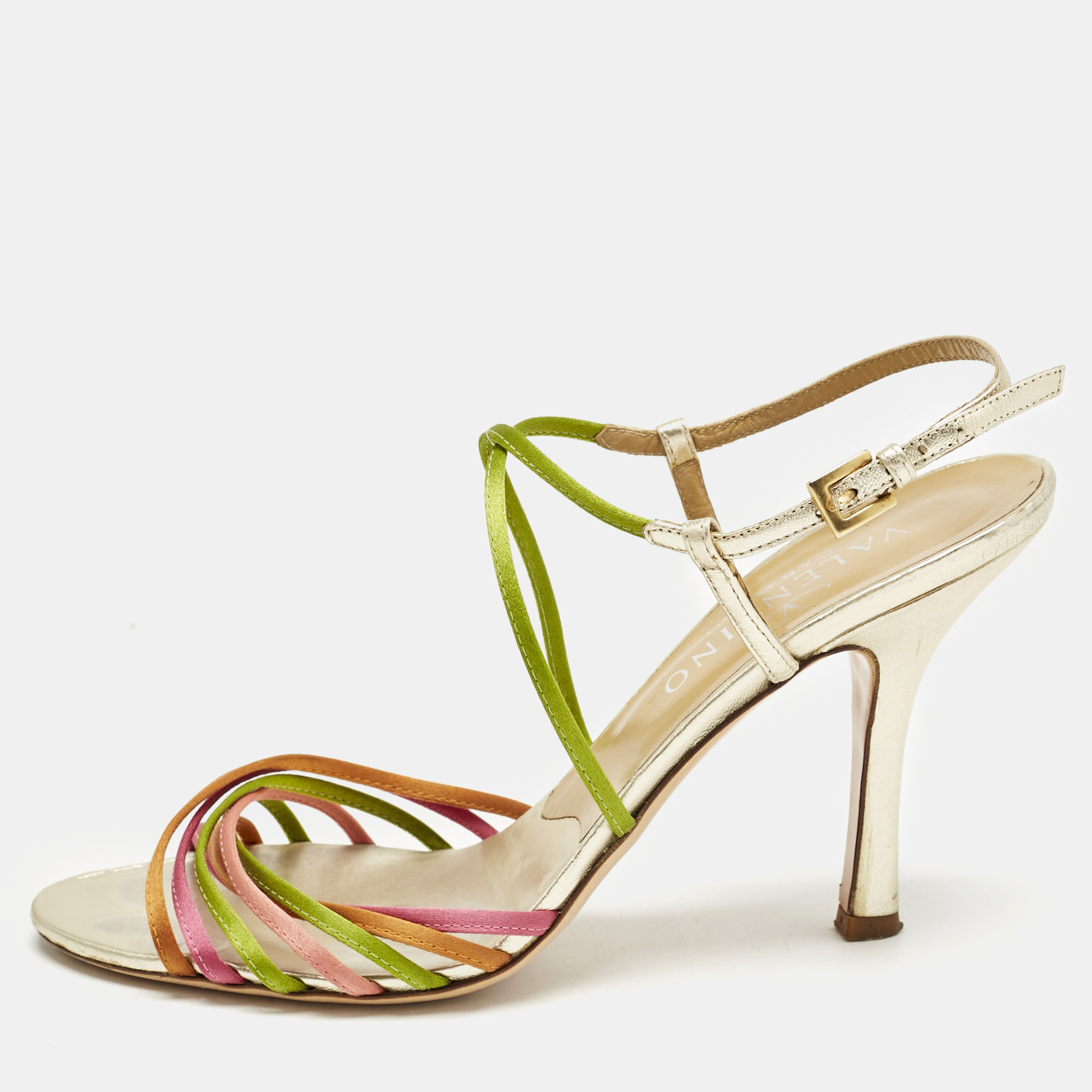 Valentino Multicolor Leather and Satin Strappy Ankle Strap Sandals Size
Valentino Multicolor Leather and Satin Strappy Ankle Strap Sandals Size