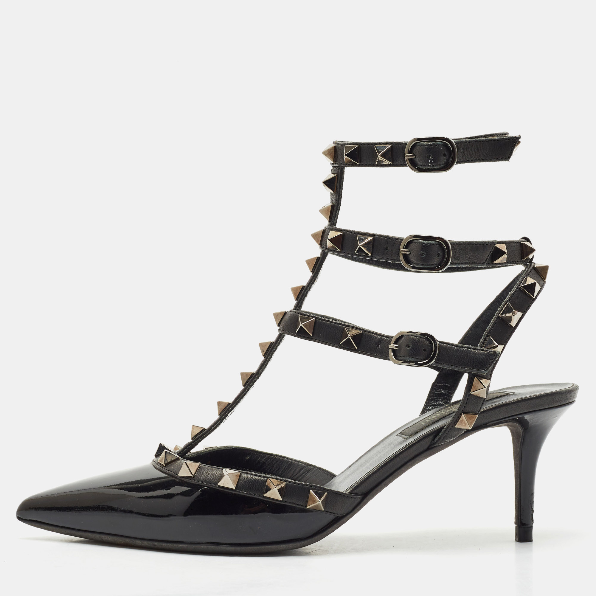 Valentino Black Patent Leather Rockstud Ankle Strap Pumps Size
Valentino Black Patent Leather Rockstud Ankle Strap Pumps Size