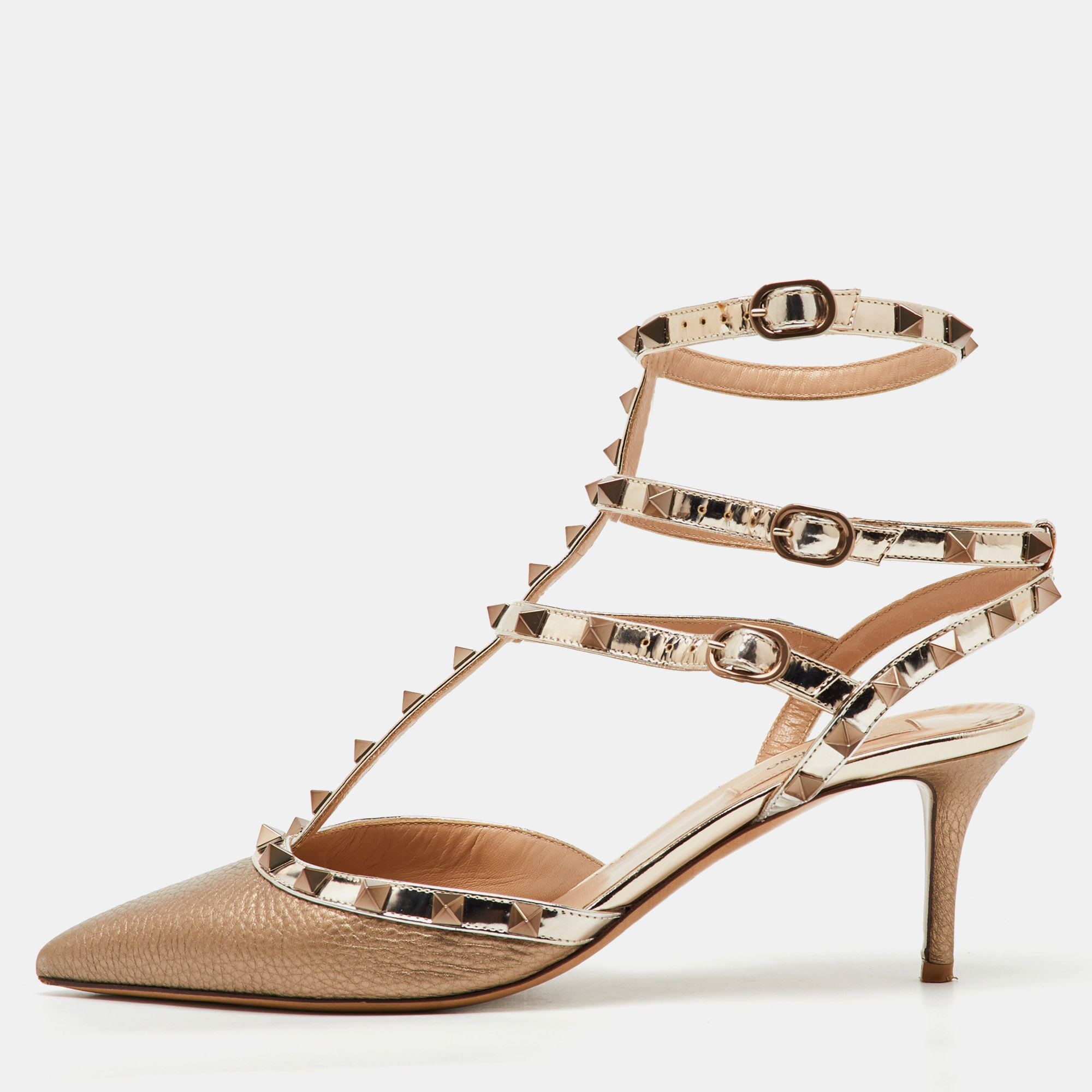 Valentino Metallic Leather Rockstud Caged Ankle Strap Pumps Size
Valentino Metallic Leather Rockstud Caged Ankle Strap Pumps Size