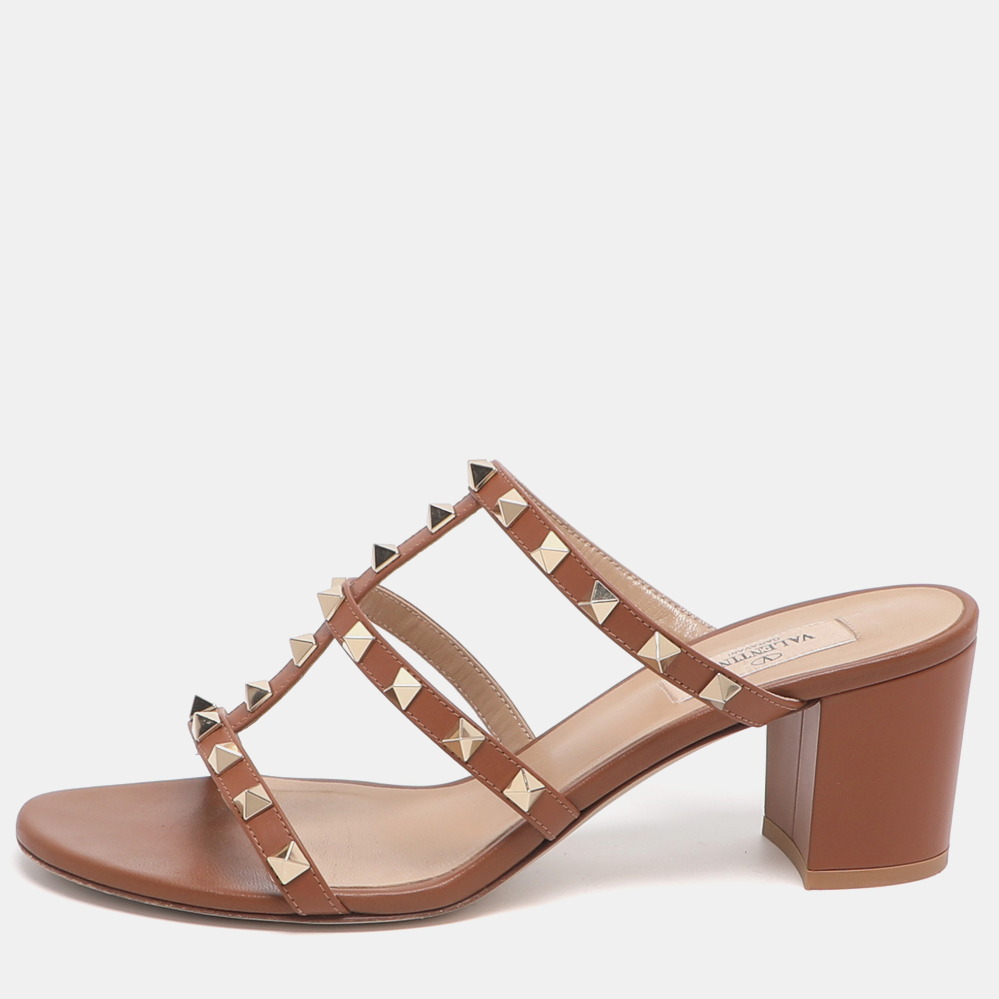Valentino Rockstud Size Brown Leather Slide Sandals
Valentino Rockstud Size Brown Leather Slide Sandals