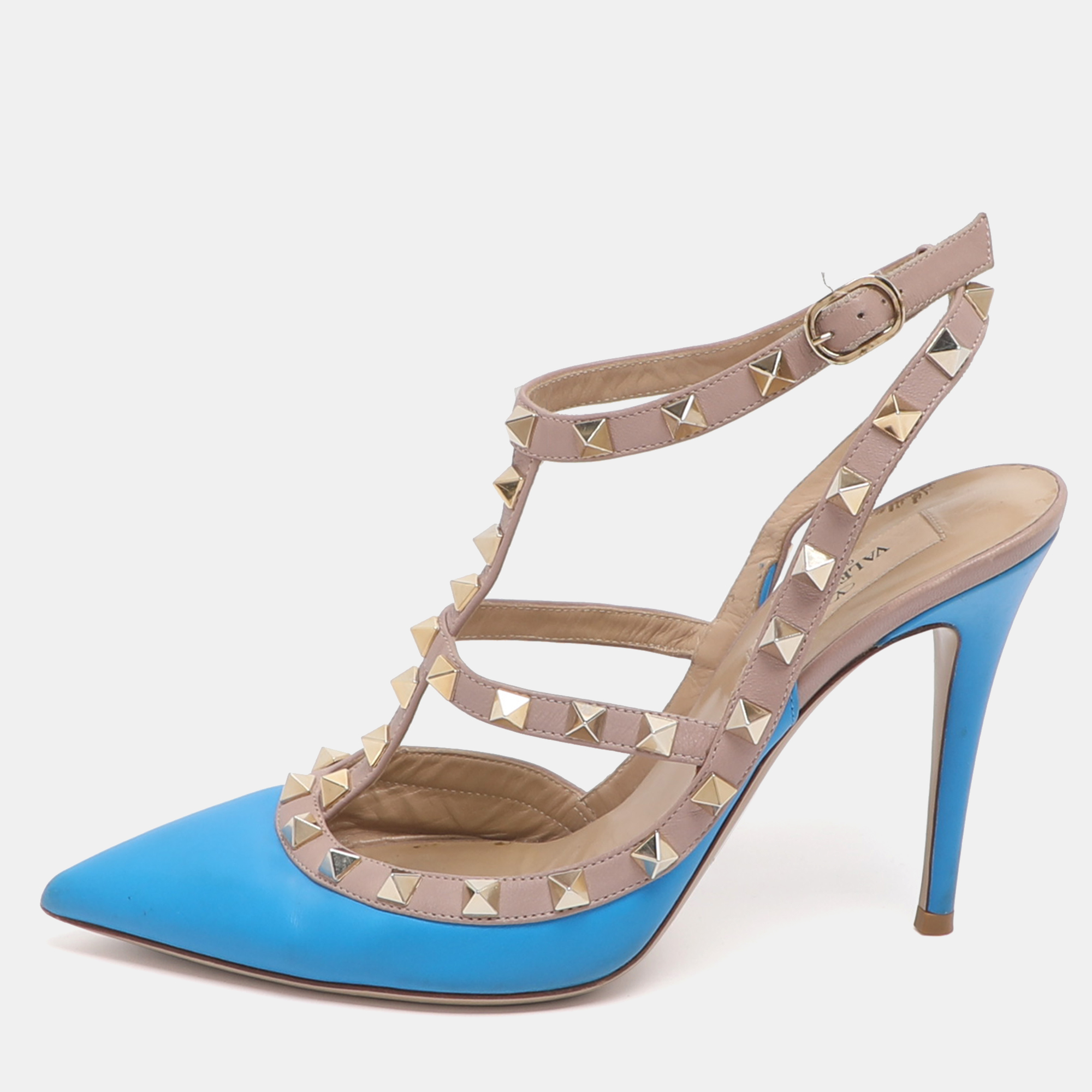 Valentino Rockstud Size Blue/Nude Leather Ankle Strap Pumps
Valentino Rockstud Size Blue/Nude Leather Ankle Strap Pumps