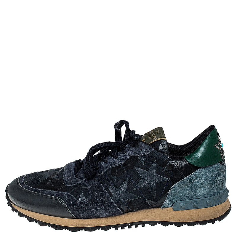 Valentino Blue/Green Leather and Suede Rockstud Star Low Top Sneakers Size, Multicolor
Valentino Blue/Green Leather and Suede Rockstud Star Low Top Sneakers Size, Multicolor