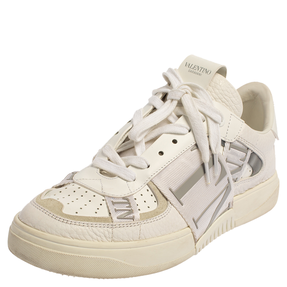 Valentino White Leather VLTN Low Top Sneakers Size 38