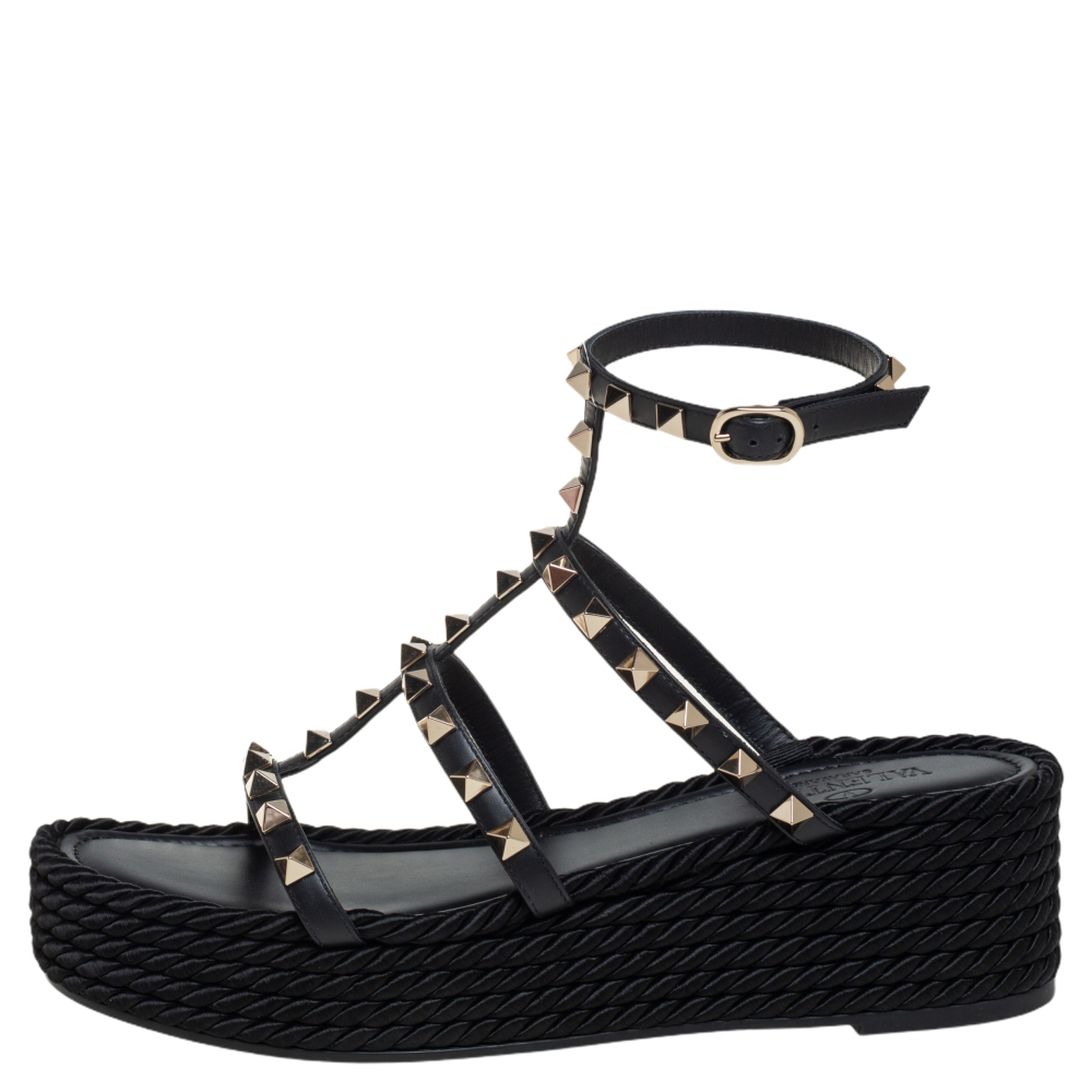 Valentino Black Leather Rockstud Wedge Sandals Size
Valentino Black Leather Rockstud Wedge Sandals Size