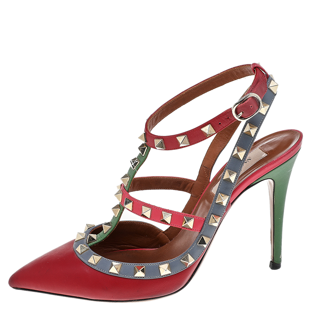 Valentino Multicolor Leather Rockstud Pointed Toe Ankle Strap Sandals Size
Valentino Multicolor Leather Rockstud Pointed Toe Ankle Strap Sandals Size