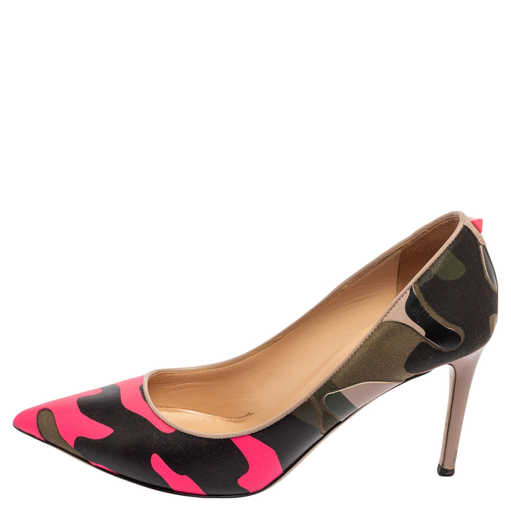 Valentino Tri-Color Camouflage Leather and Canvas Pointed-Toe Pumps Size, Pink
Valentino Tri-Color Camouflage Leather and Canvas Pointed-Toe Pumps Size, Pink