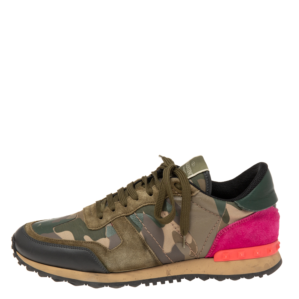 Valentino Multicolor Suede And Canvas Camouflage Rockrunner Low Top Sneakers Size
Valentino Multicolor Suede And Canvas Camouflage Rockrunner Low Top Sneakers Size