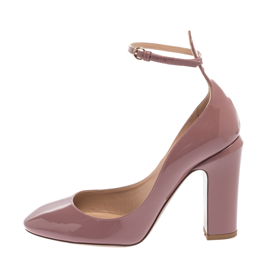 

Valentino Lilac Patent Leather Tango Ankle-Strap Pumps Size, Purple