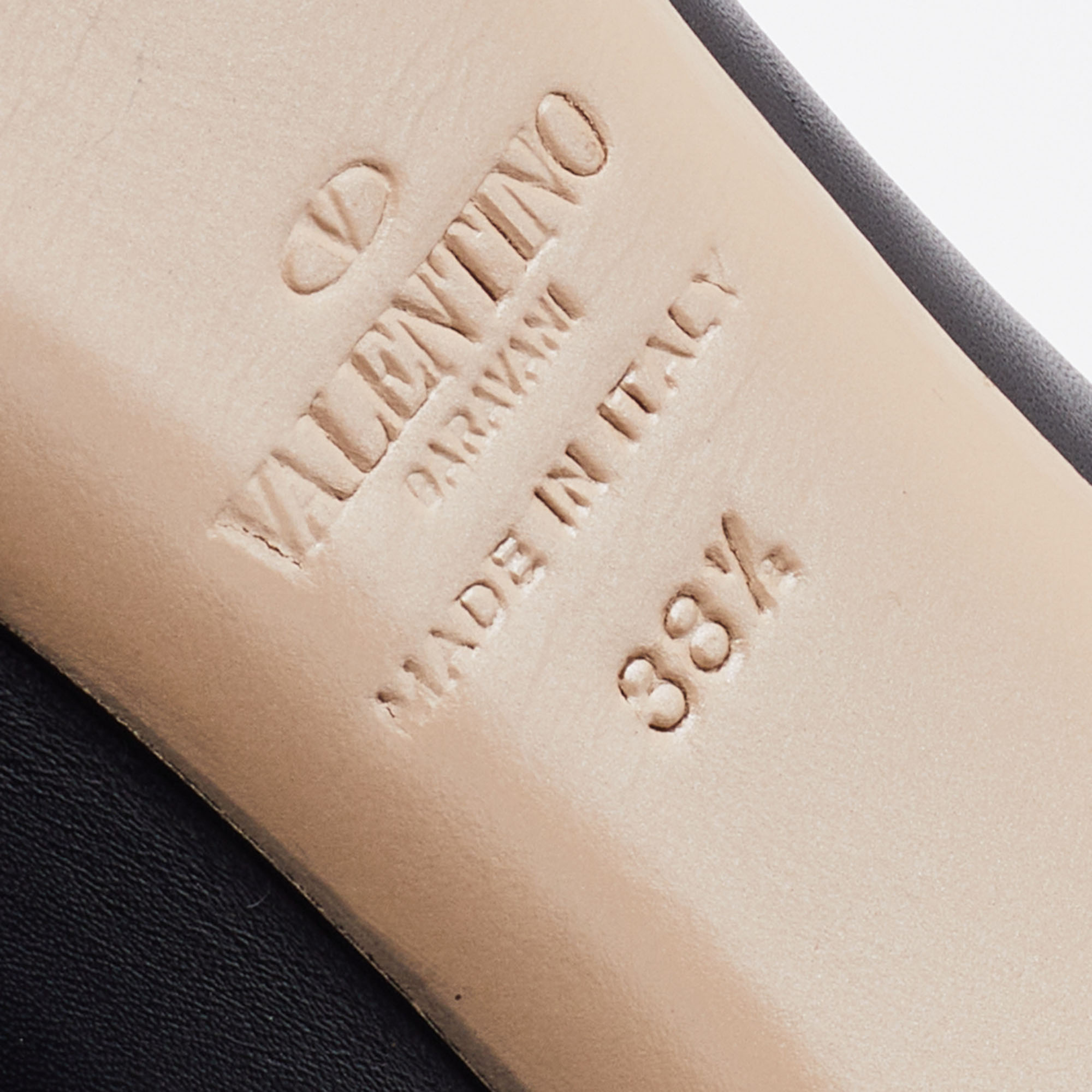 Valentino Black Leather Rockstud Platform Pumps Size 38.5