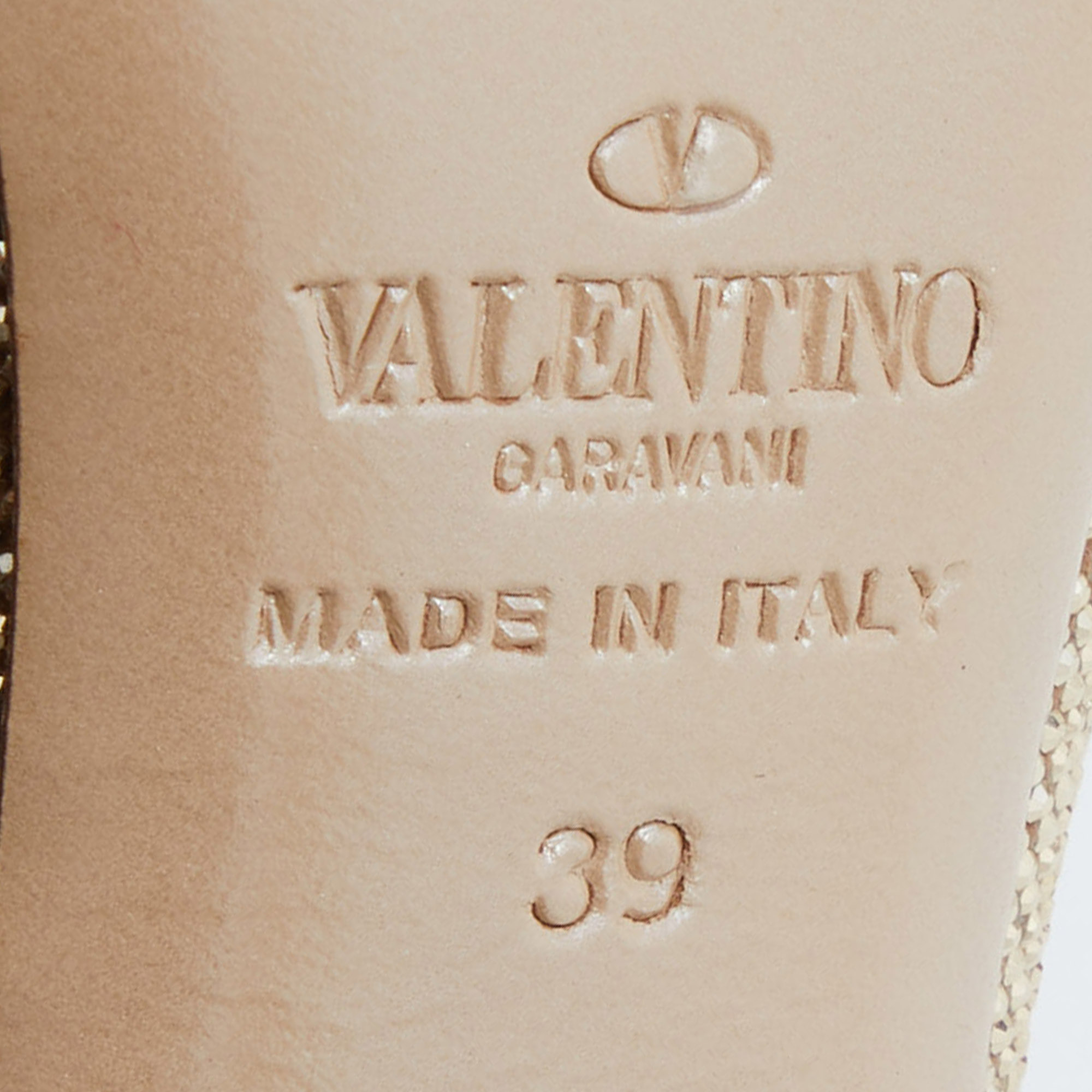 Valentino Pink Leather Crystal Embellished Pumps Size 39