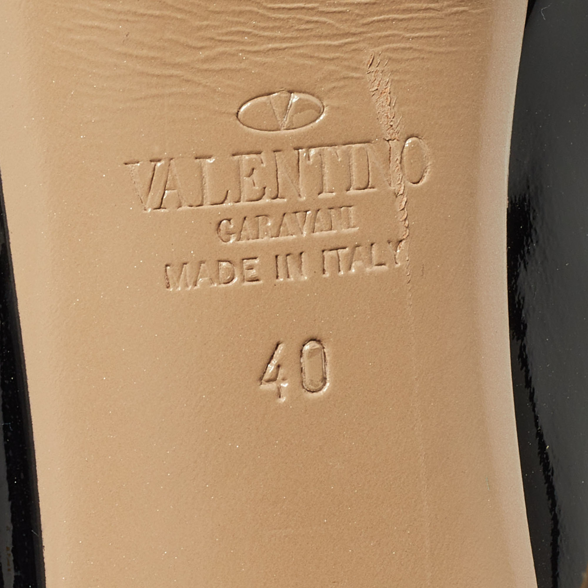Valentino Black Patent Leather Platform Pumps Size 40