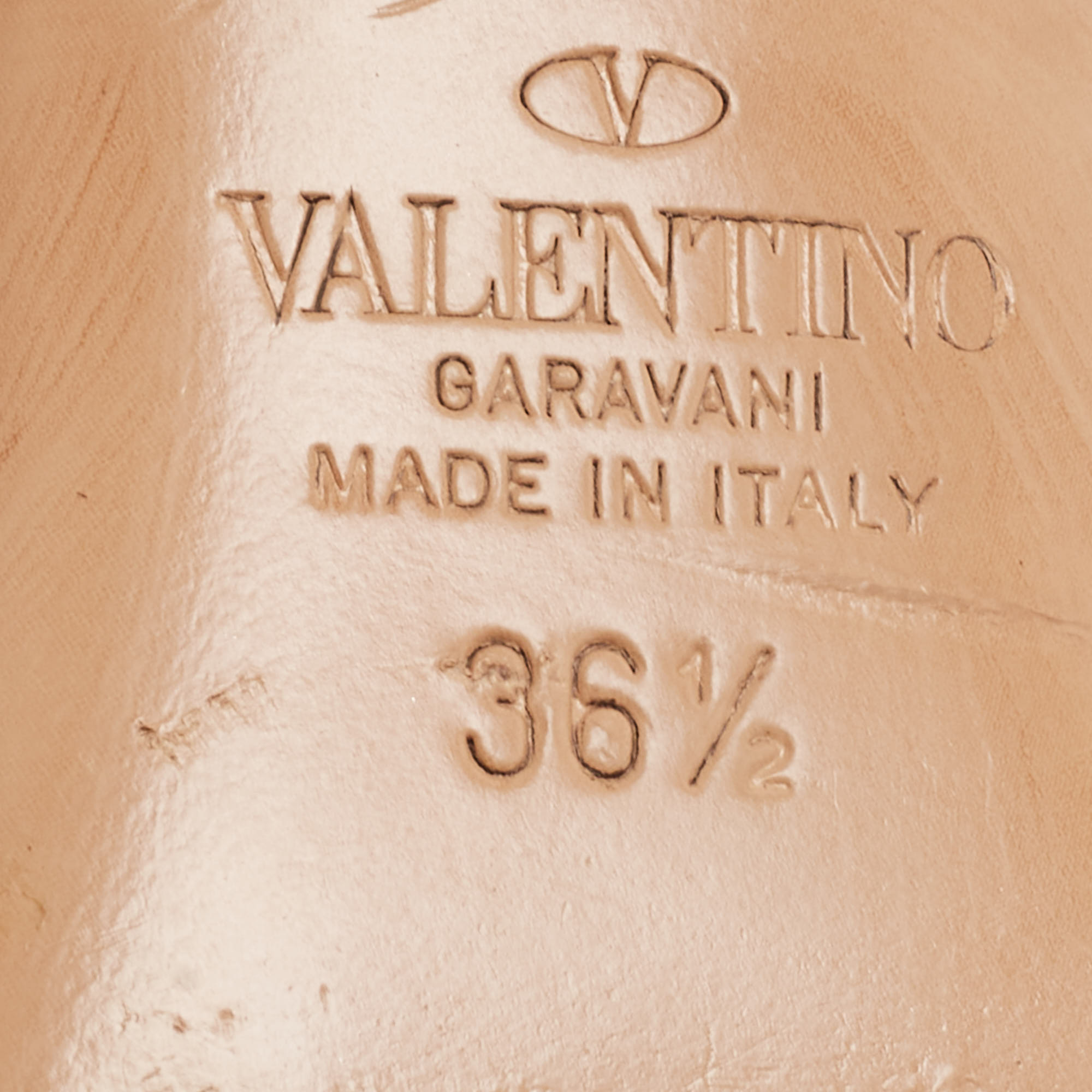 Valentino Metallic Leather V LOGO Mules Size 36.5