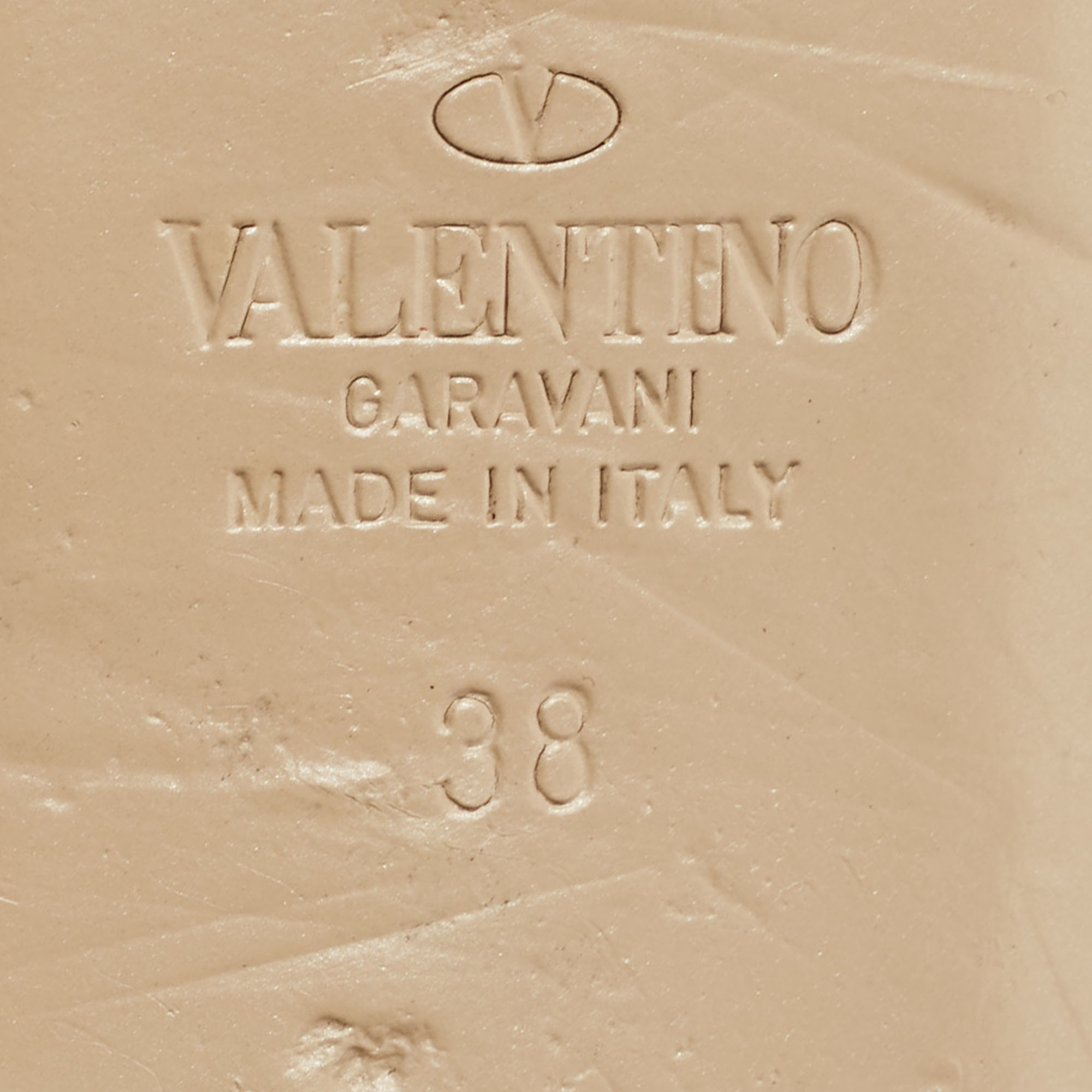 Valentino Burgundy Leather Rockstud Slide Flats Size 38