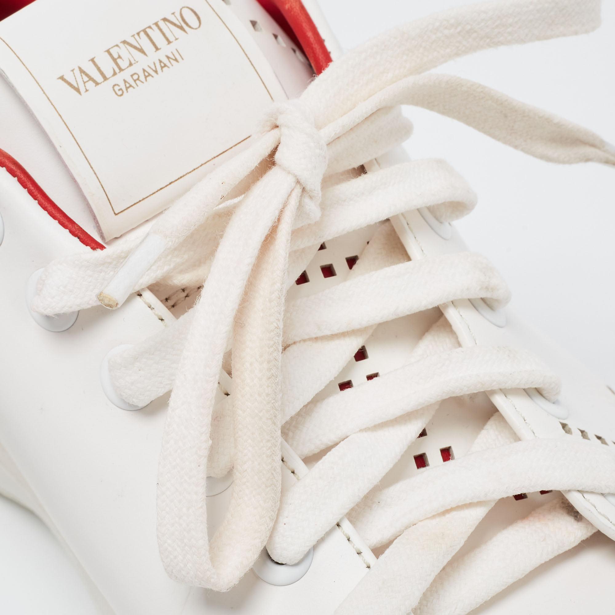 Valentino White Leather Escape V Logo Sneakers Size 36