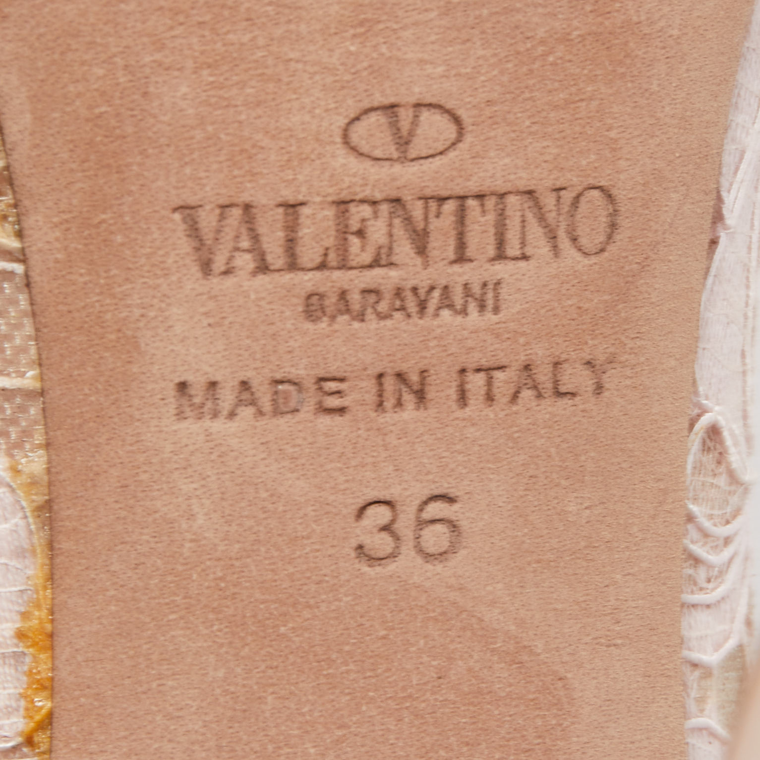 Valentino Pink Lace Bow Peep Toe Platform Pumps Size 36