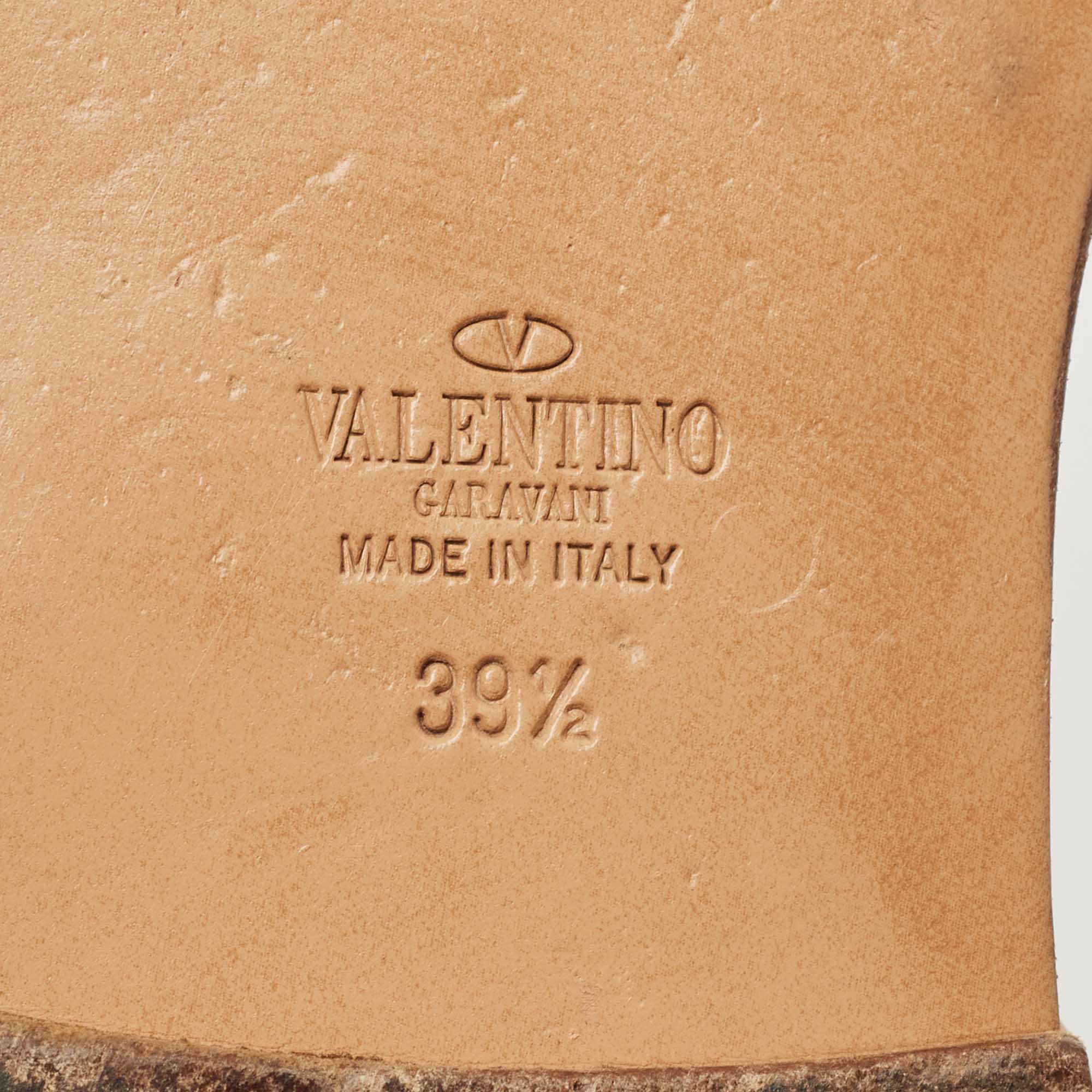 Valentino Grey Velvet Ankle Wrap Flat Sandals Size 39.5